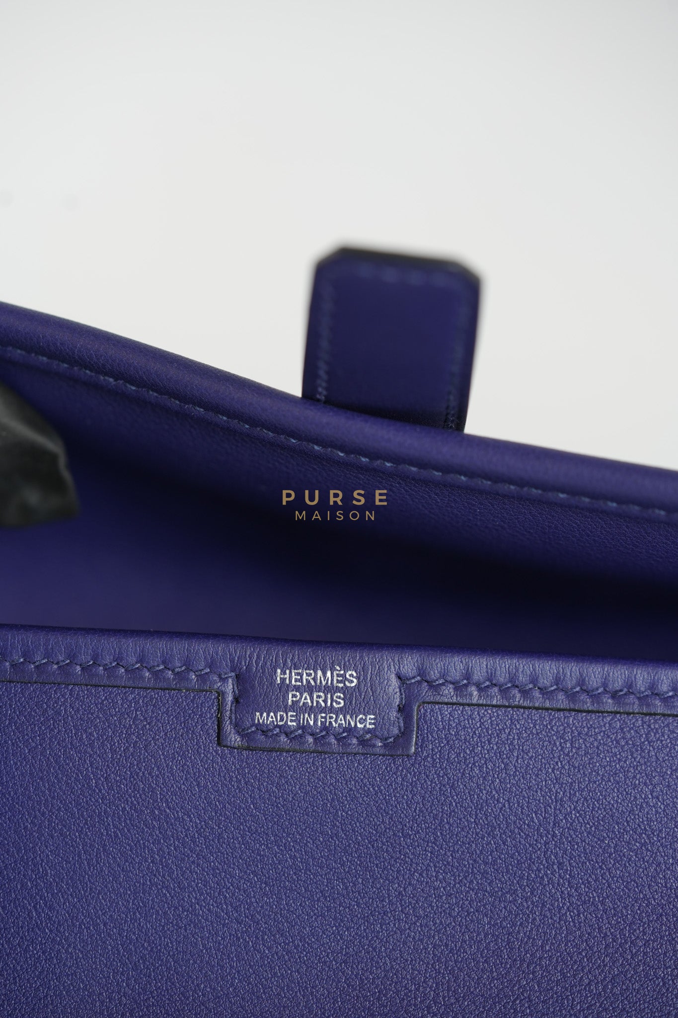 Mini Jige Duo Wallet in Iris Evercolor Leather | Purse Maison Luxury Bags Shop