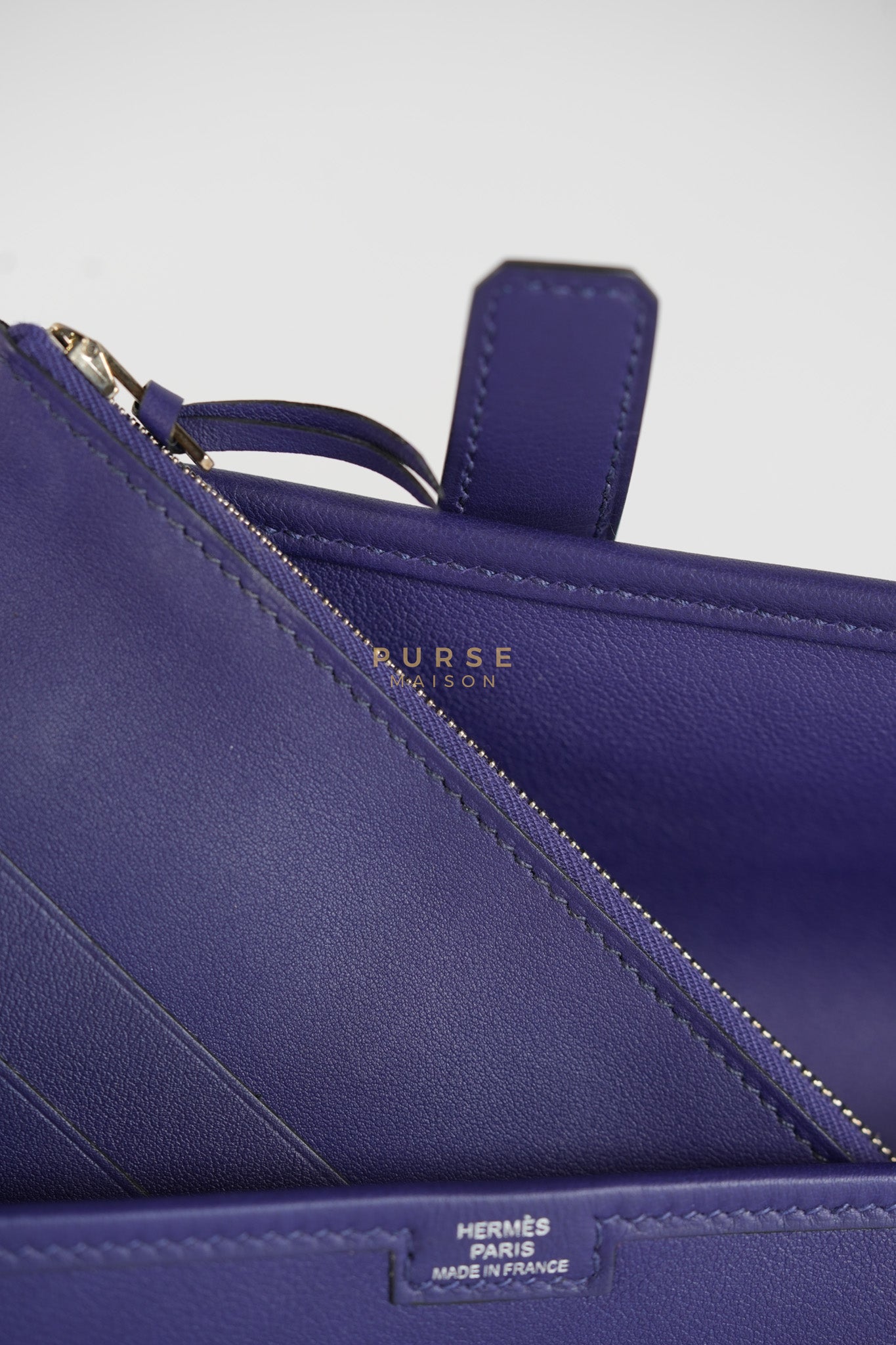 Mini Jige Duo Wallet in Iris Evercolor Leather | Purse Maison Luxury Bags Shop