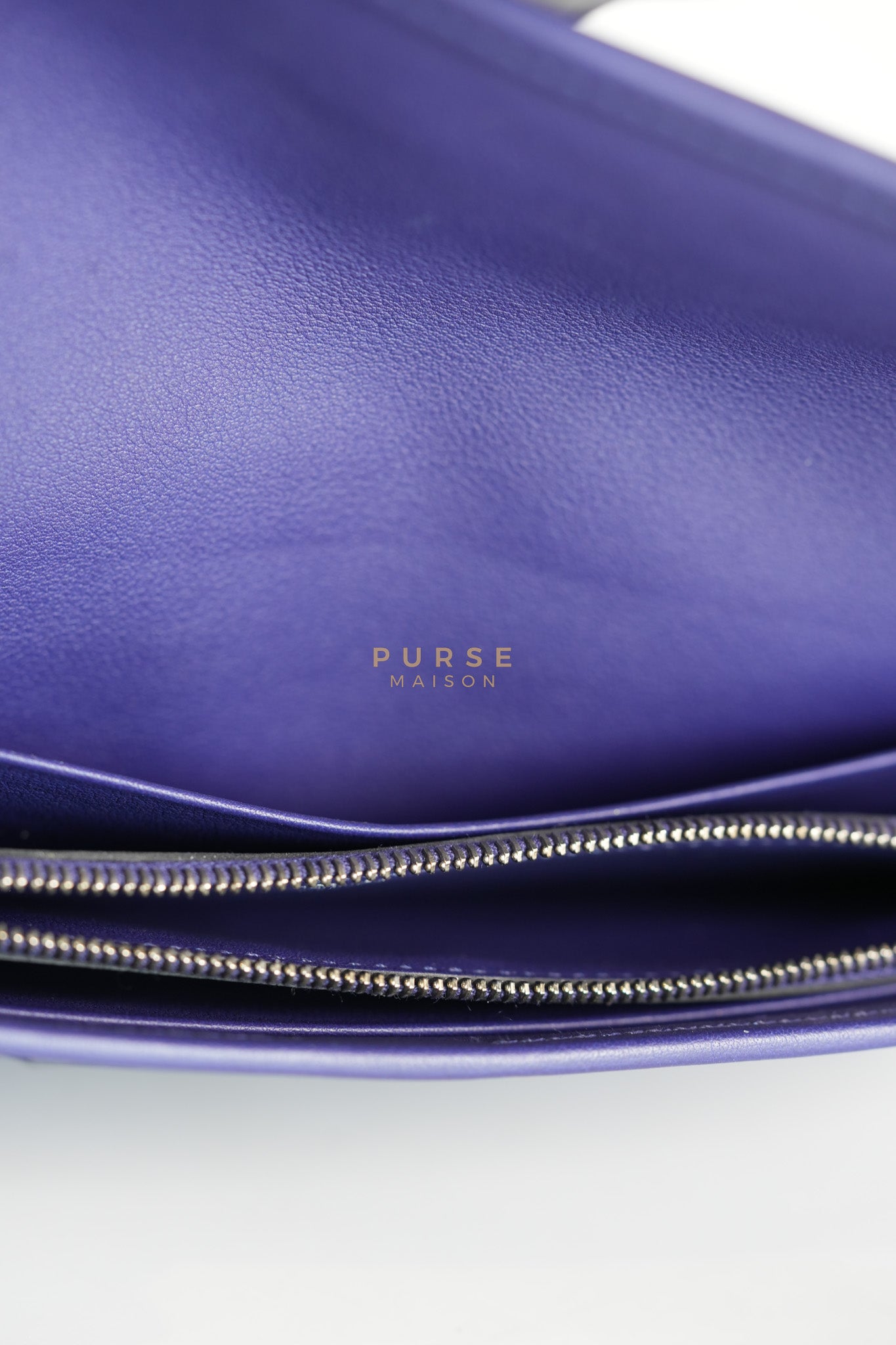 Mini Jige Duo Wallet in Iris Evercolor Leather | Purse Maison Luxury Bags Shop
