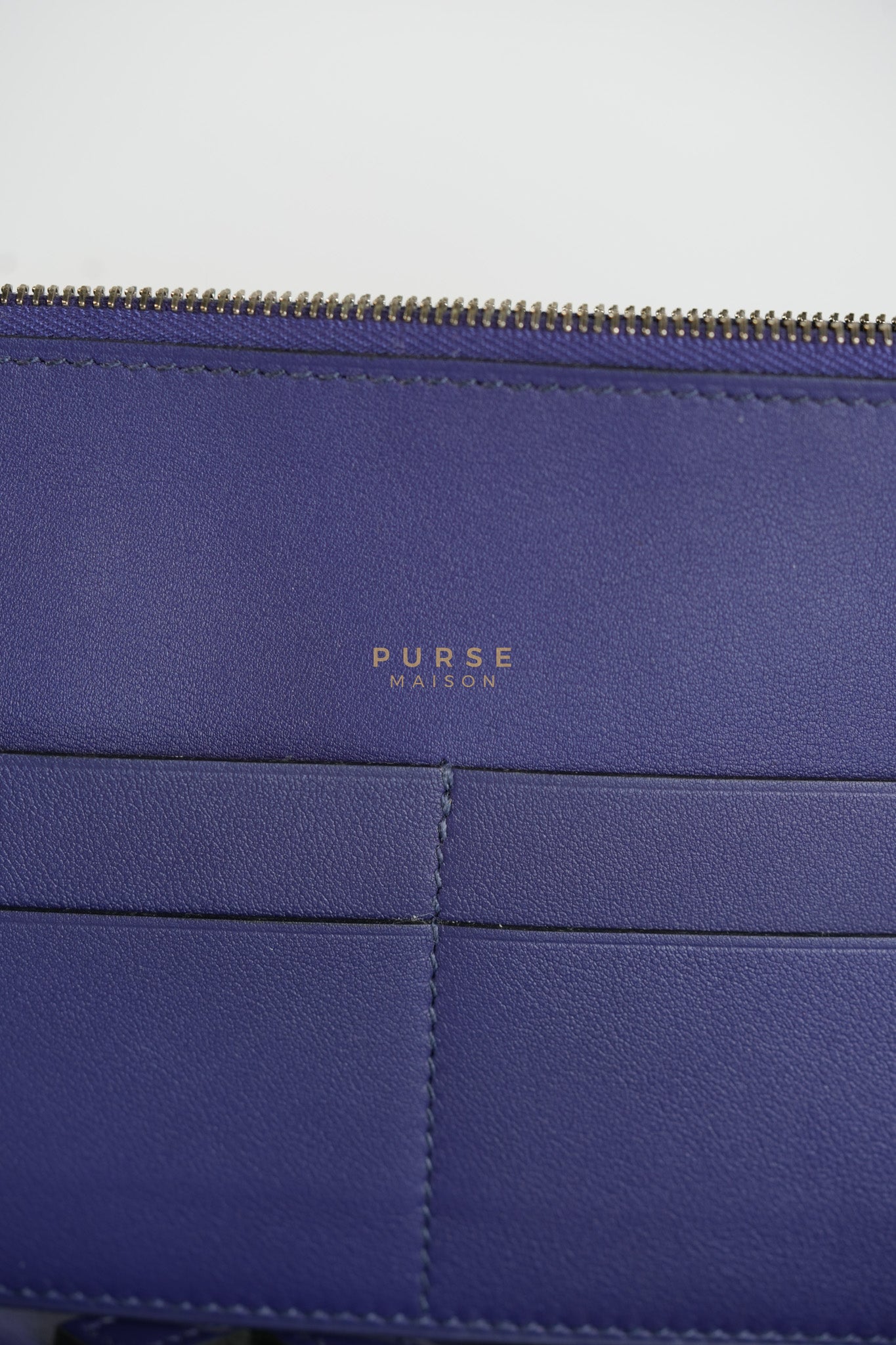 Mini Jige Duo Wallet in Iris Evercolor Leather | Purse Maison Luxury Bags Shop