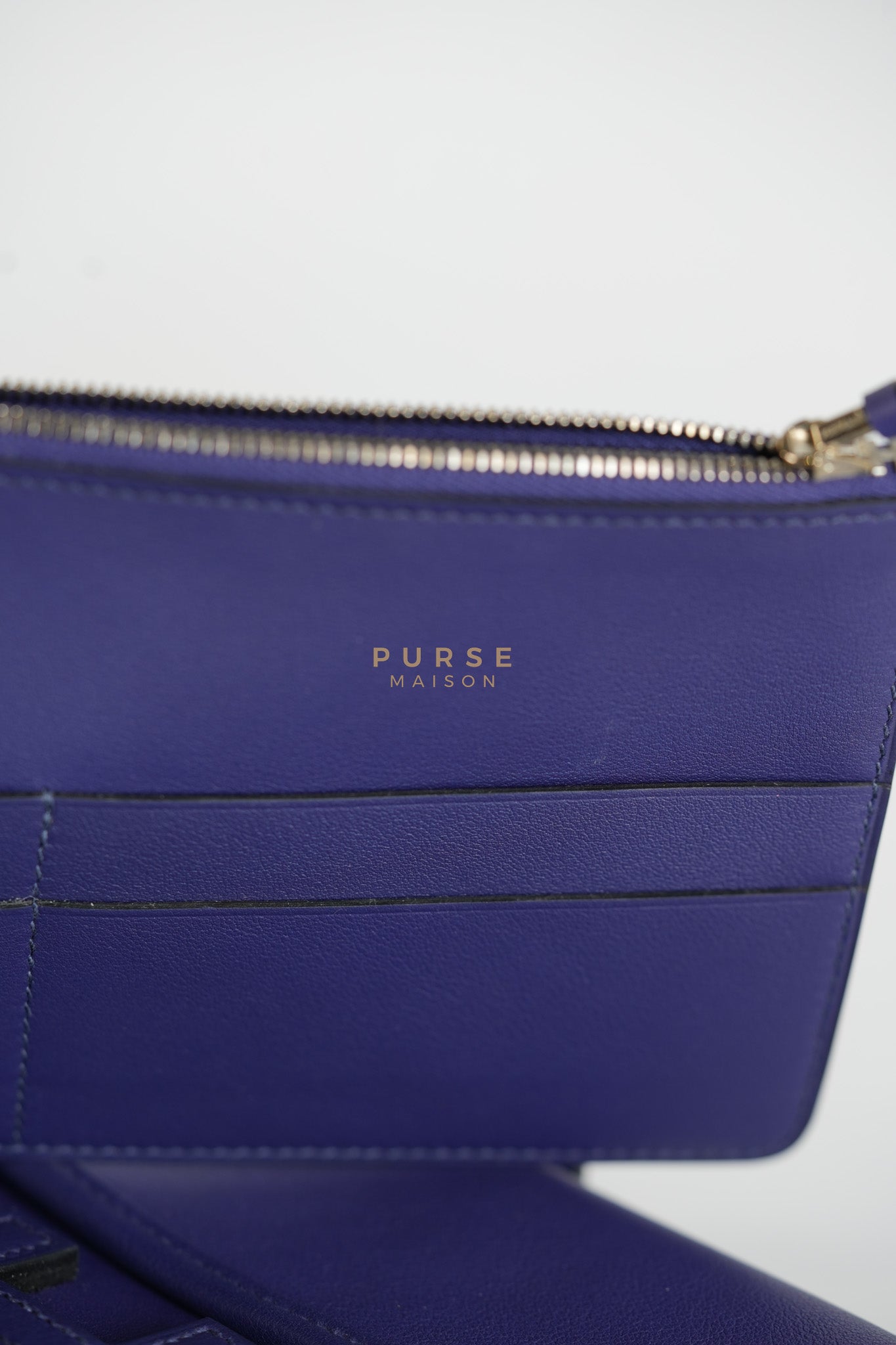 Mini Jige Duo Wallet in Iris Evercolor Leather | Purse Maison Luxury Bags Shop