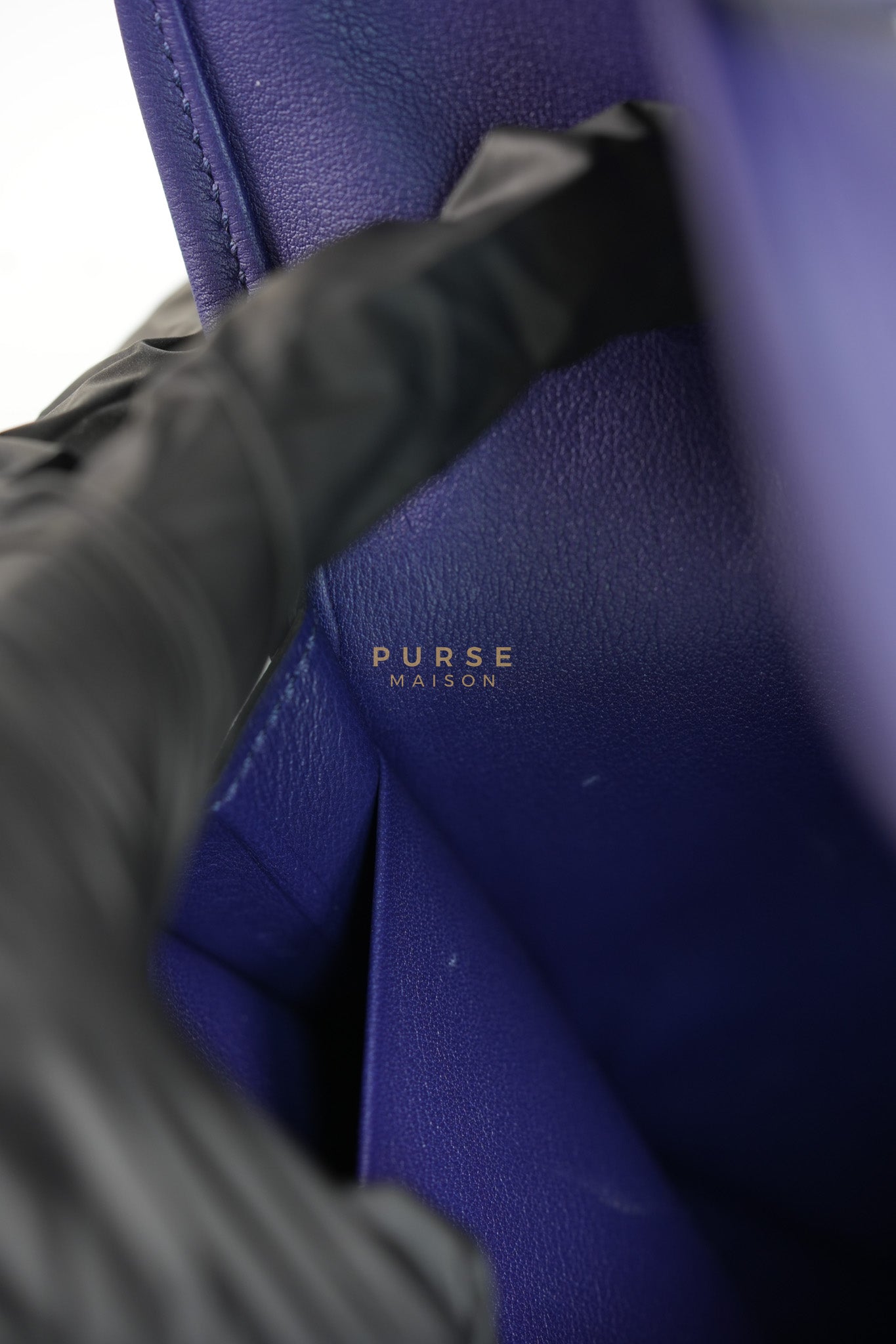 Mini Jige Duo Wallet in Iris Evercolor Leather | Purse Maison Luxury Bags Shop