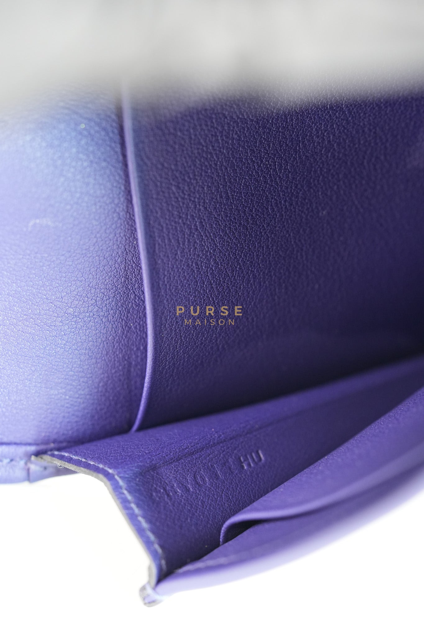 Mini Jige Duo Wallet in Iris Evercolor Leather | Purse Maison Luxury Bags Shop