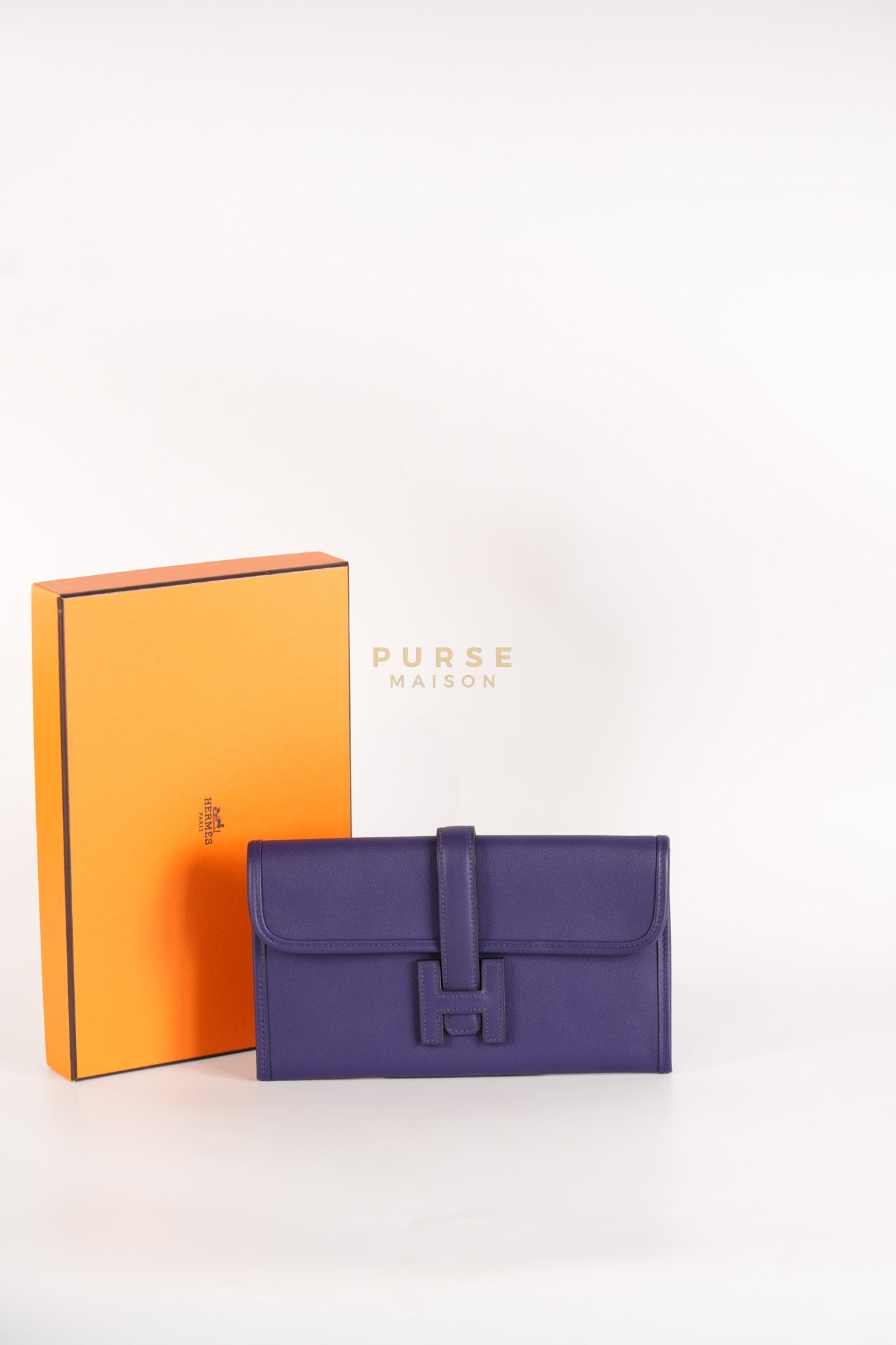 Mini Jige Duo Wallet in Iris Evercolor Leather | Purse Maison Luxury Bags Shop
