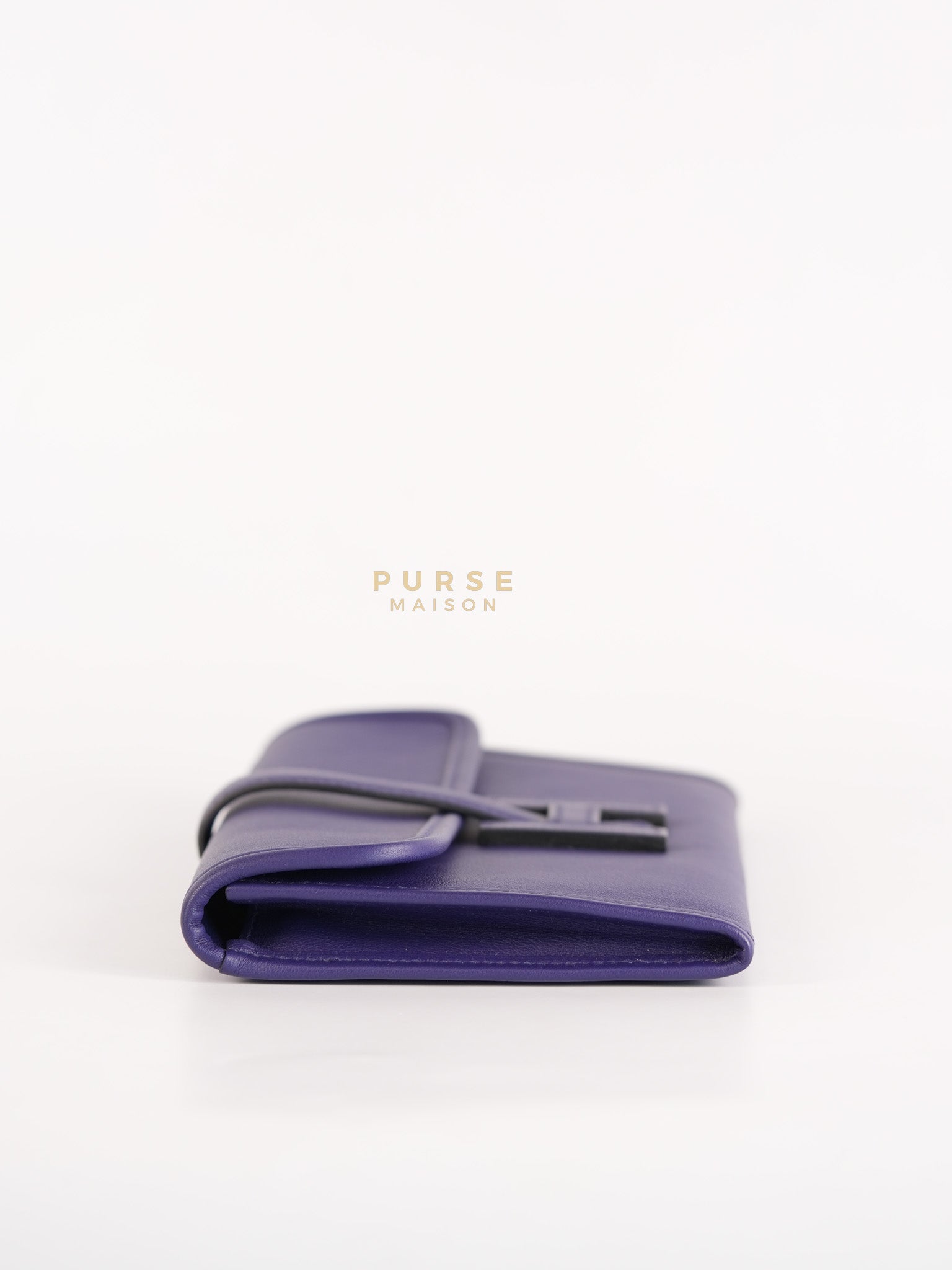 Mini Jige Duo Wallet in Iris Evercolor Leather | Purse Maison Luxury Bags Shop