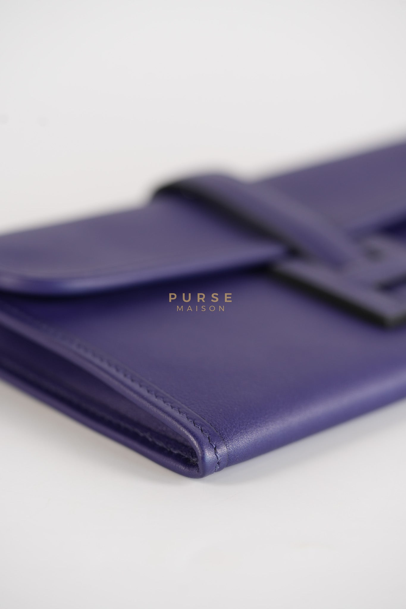 Mini Jige Duo Wallet in Iris Evercolor Leather | Purse Maison Luxury Bags Shop