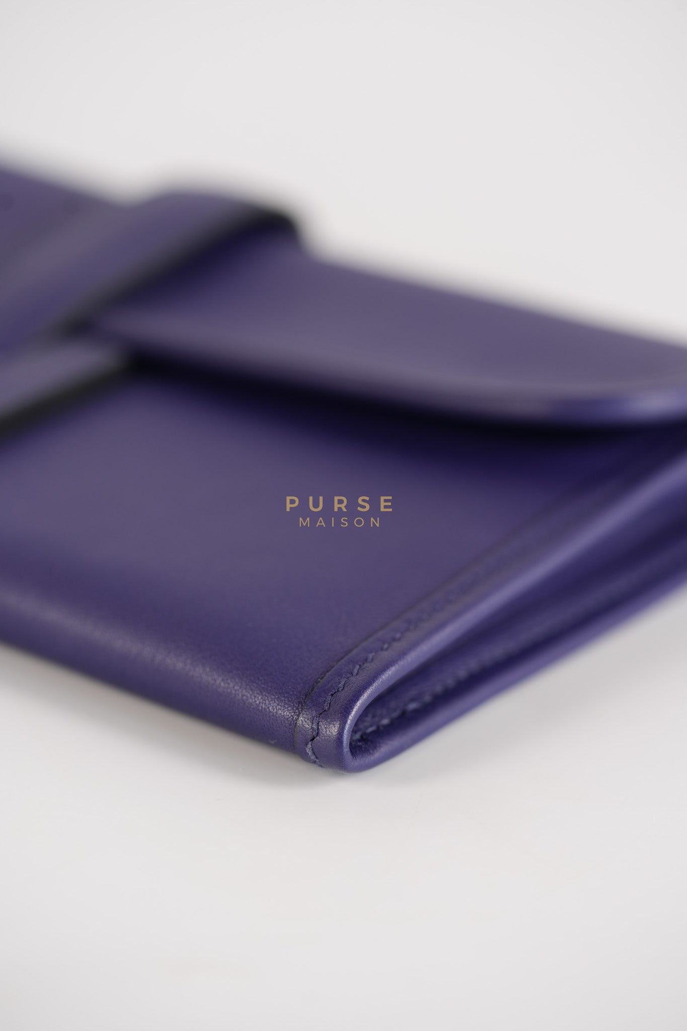 Mini Jige Duo Wallet in Iris Evercolor Leather | Purse Maison Luxury Bags Shop
