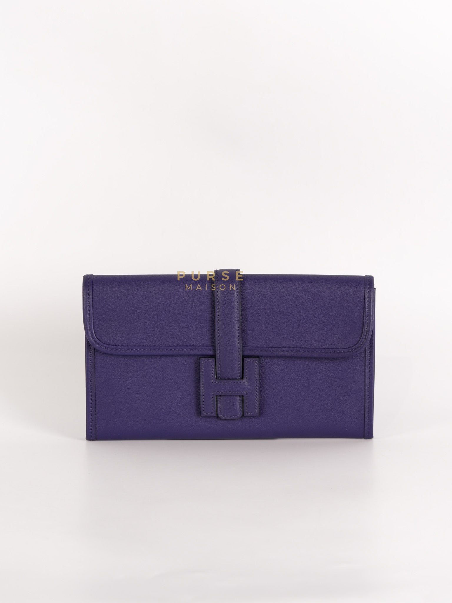 Mini Jige Duo Wallet in Iris Evercolor Leather | Purse Maison Luxury Bags Shop