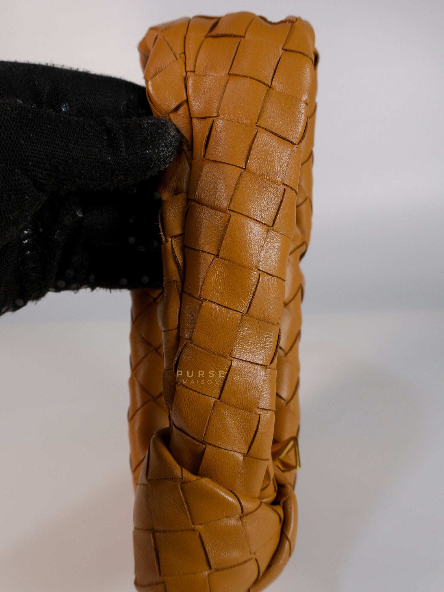 Mini Jodie Caramel in Nappa Intrecciato Leather Handbag | Purse Maison Luxury Bags Shop
