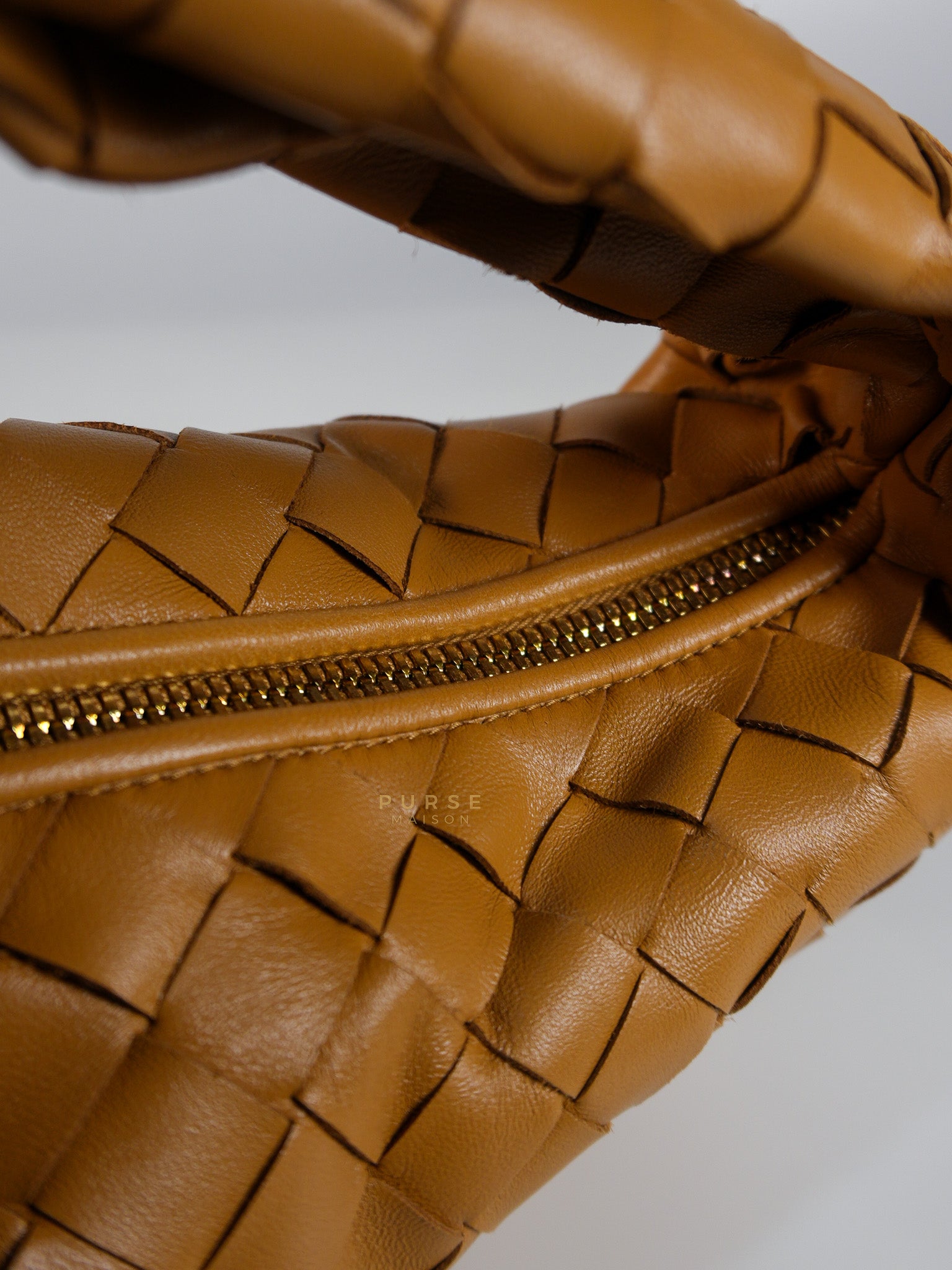 Mini Jodie Caramel in Nappa Intrecciato Leather Handbag | Purse Maison Luxury Bags Shop