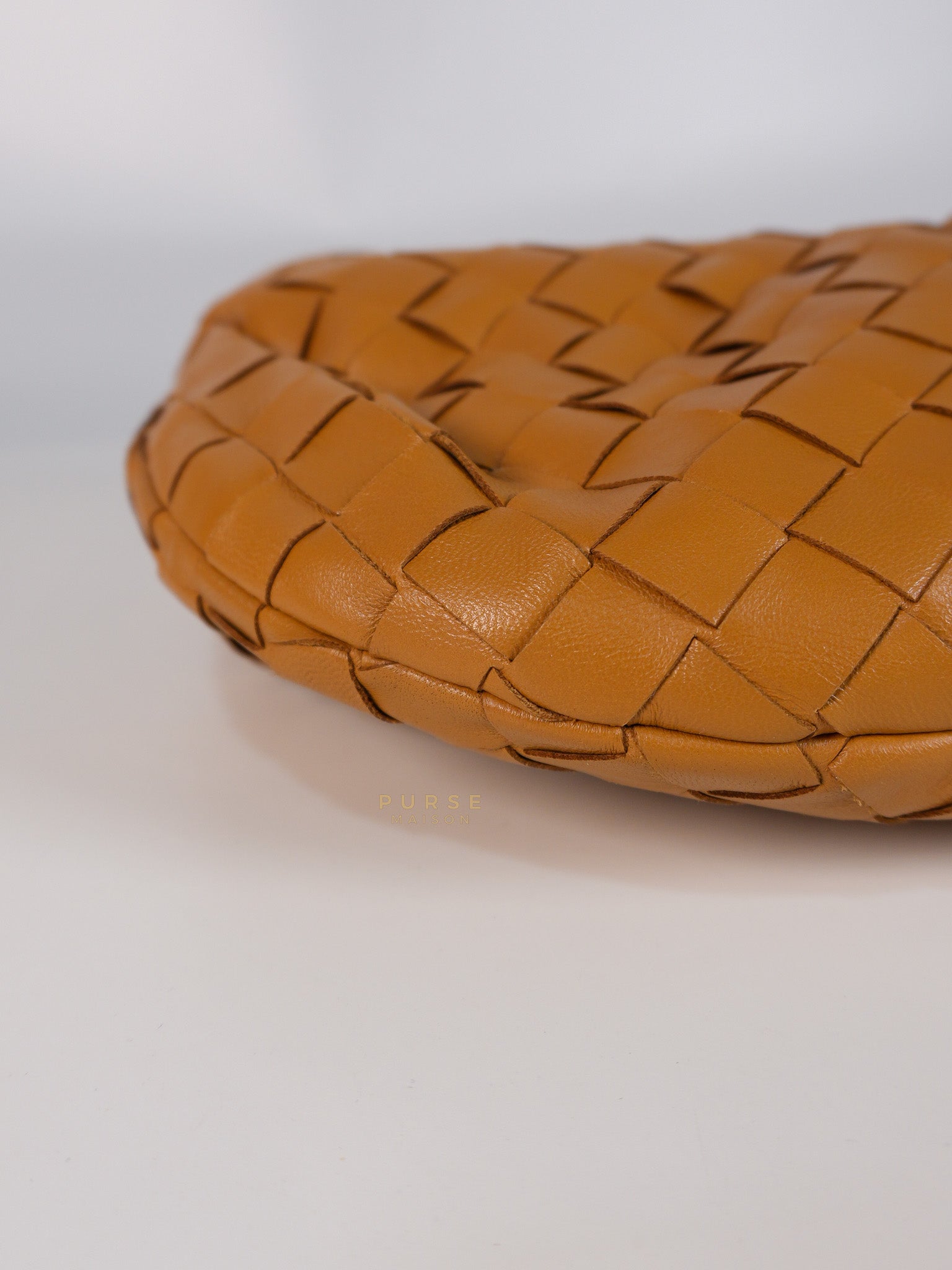 Mini Jodie Caramel in Nappa Intrecciato Leather Handbag | Purse Maison Luxury Bags Shop