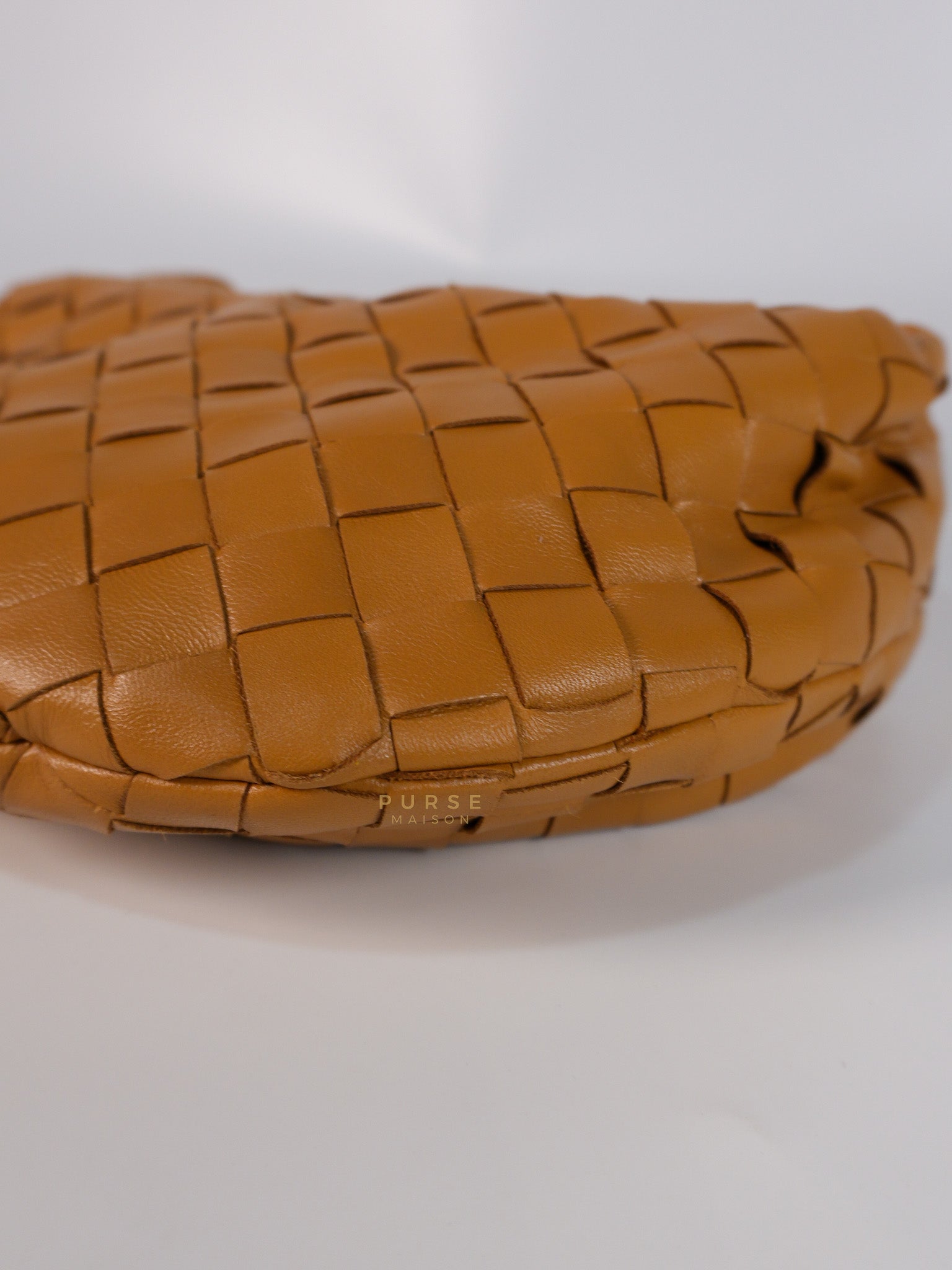 Mini Jodie Caramel in Nappa Intrecciato Leather Handbag | Purse Maison Luxury Bags Shop