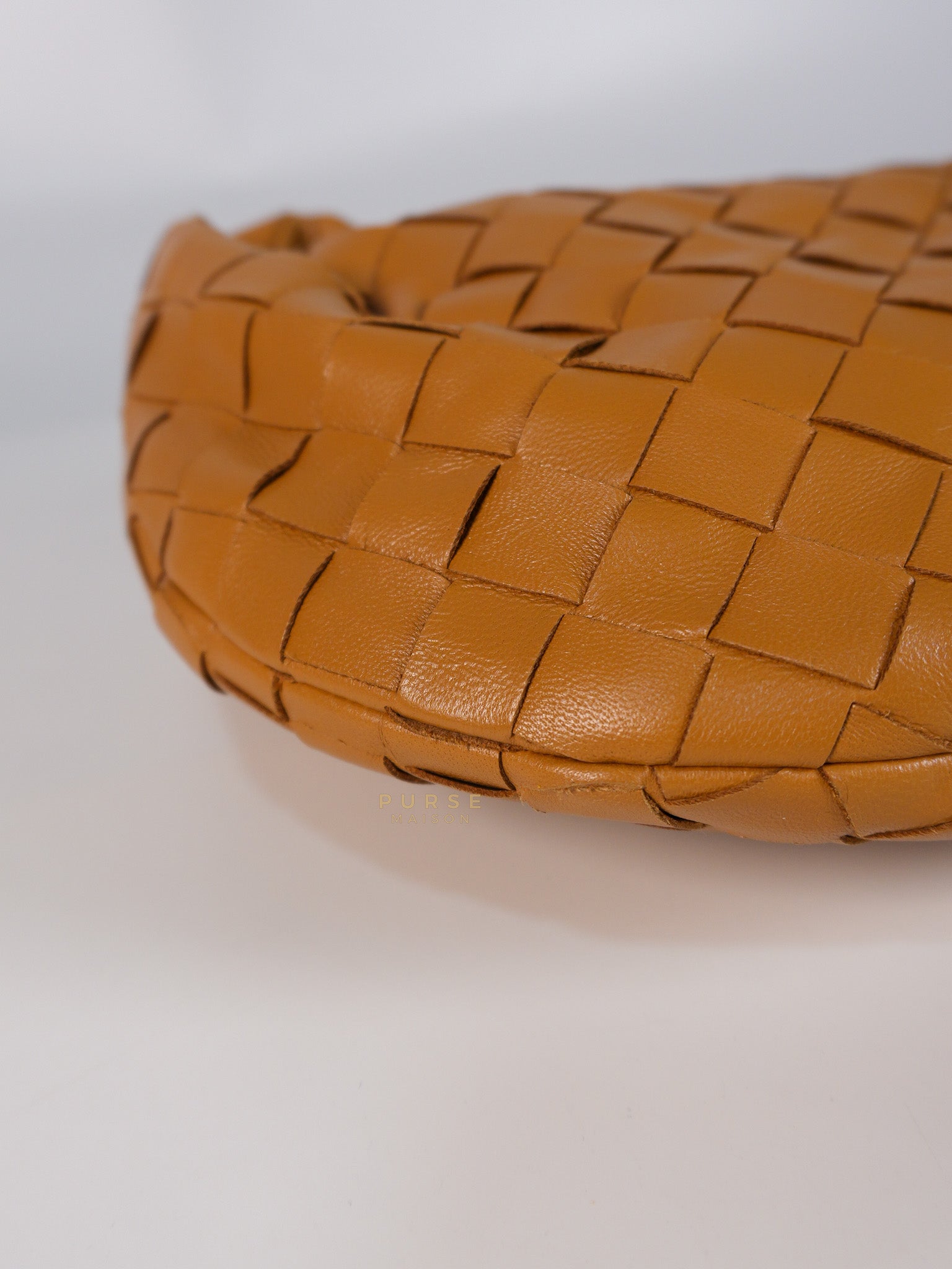 Mini Jodie Caramel in Nappa Intrecciato Leather Handbag | Purse Maison Luxury Bags Shop