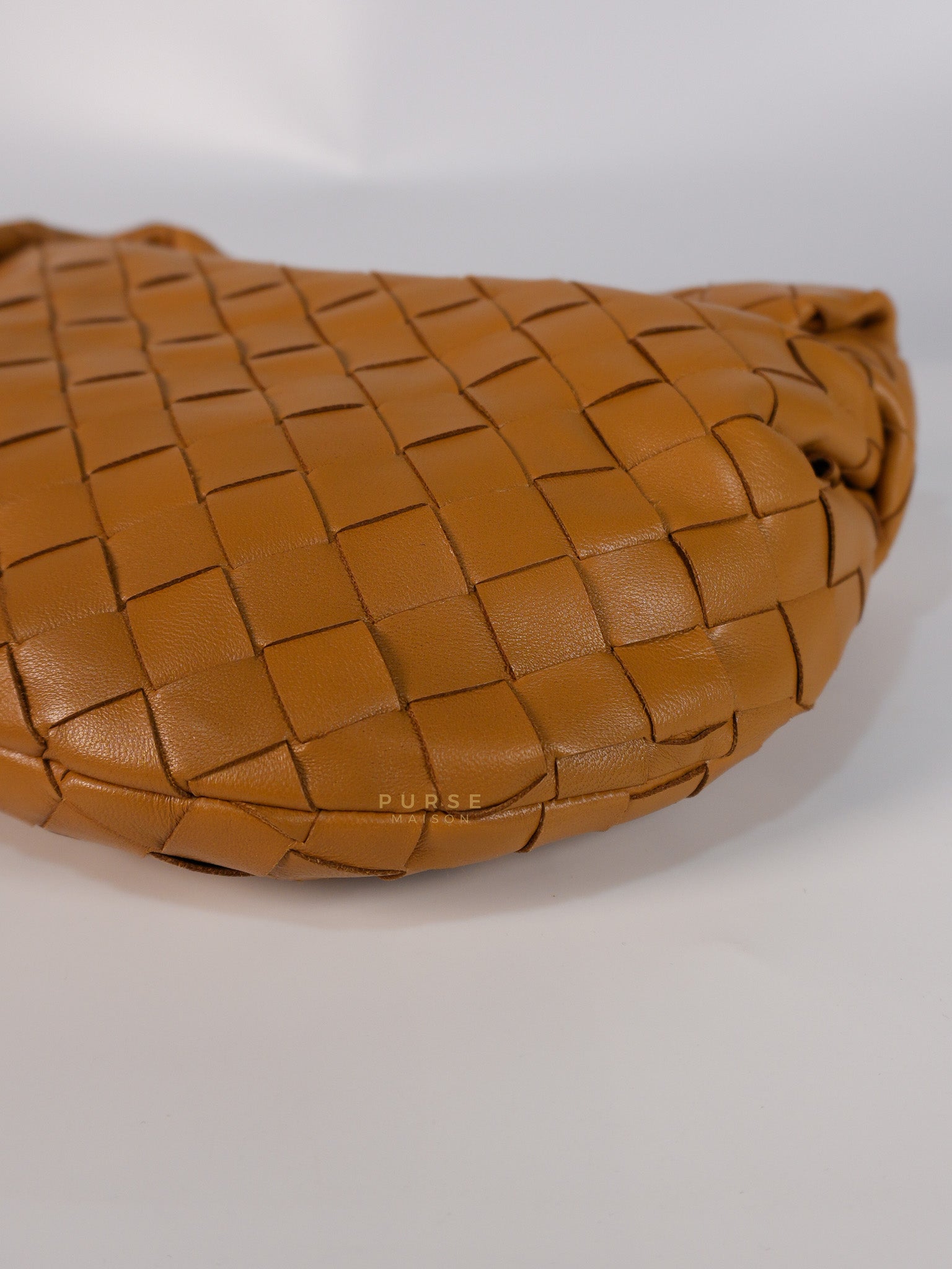 Mini Jodie Caramel in Nappa Intrecciato Leather Handbag | Purse Maison Luxury Bags Shop