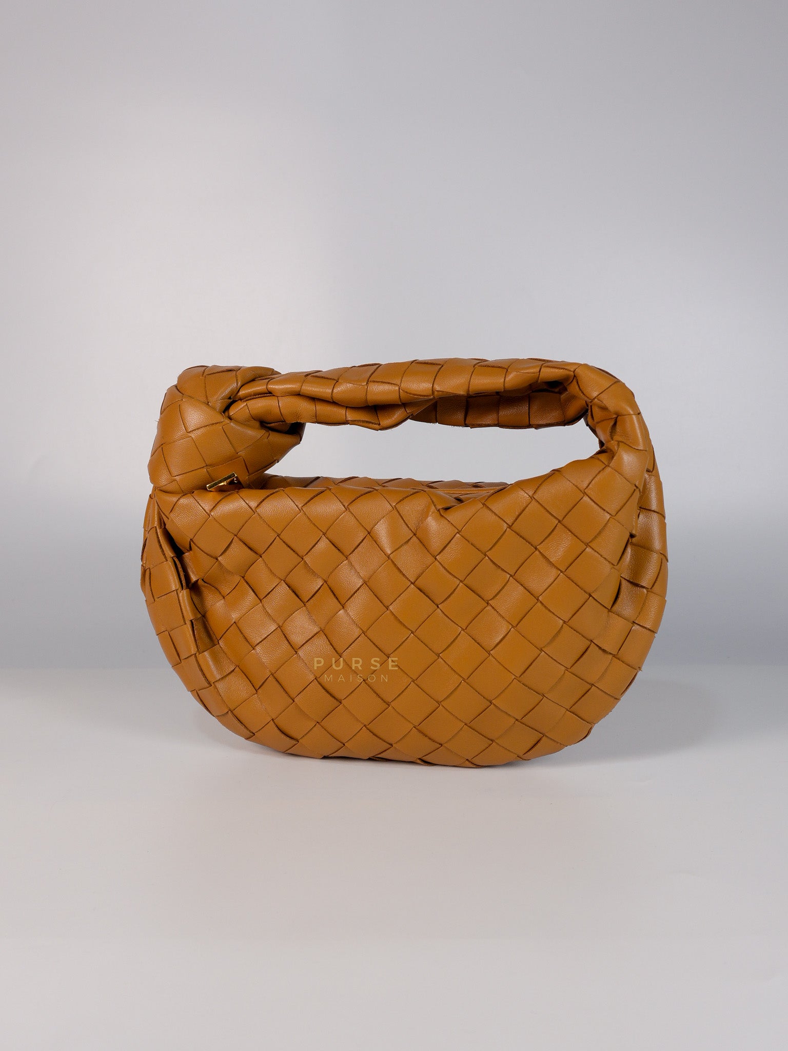 Mini Jodie Caramel in Nappa Intrecciato Leather Handbag | Purse Maison Luxury Bags Shop