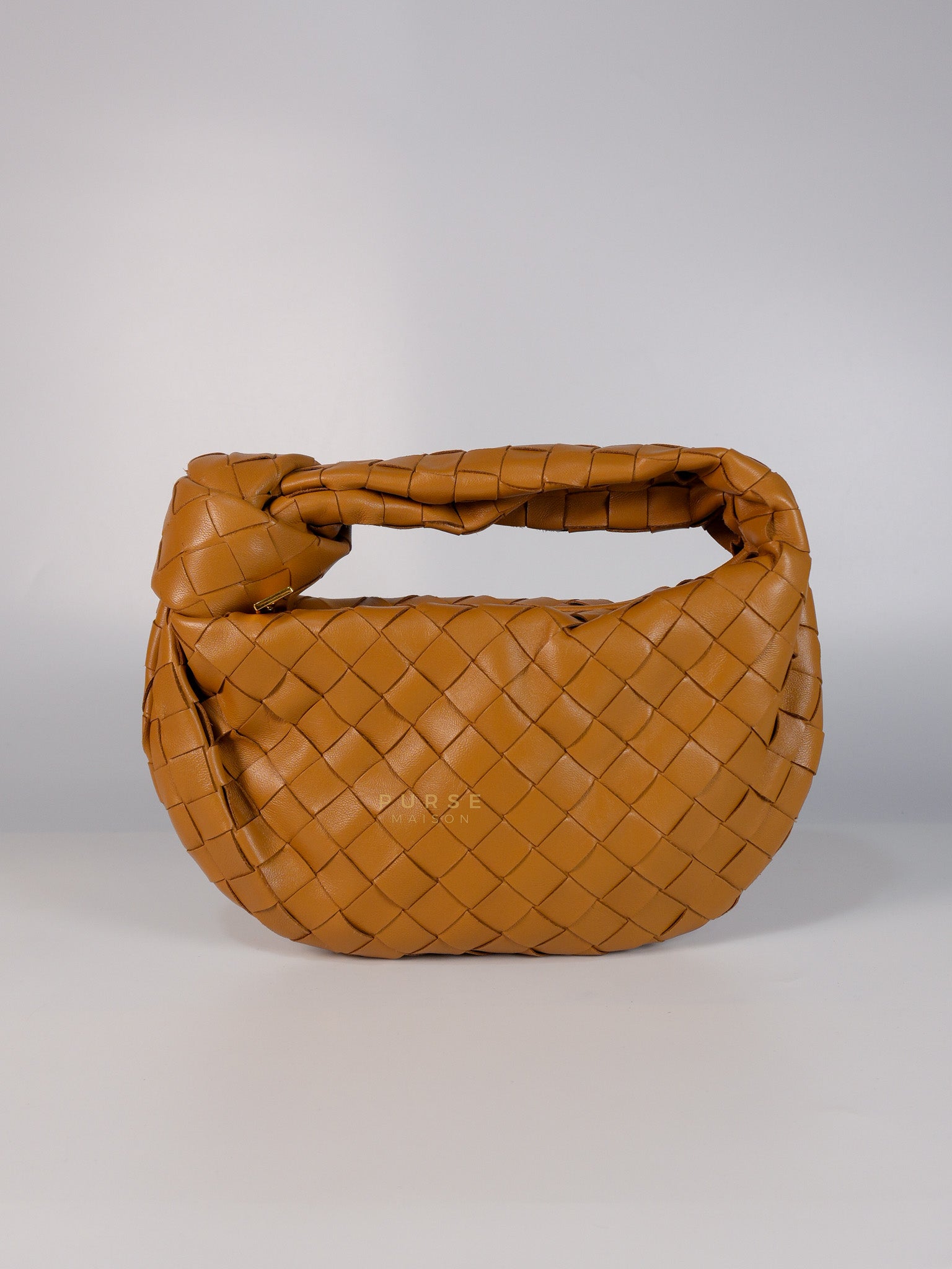 Mini Jodie Caramel in Nappa Intrecciato Leather Handbag | Purse Maison Luxury Bags Shop