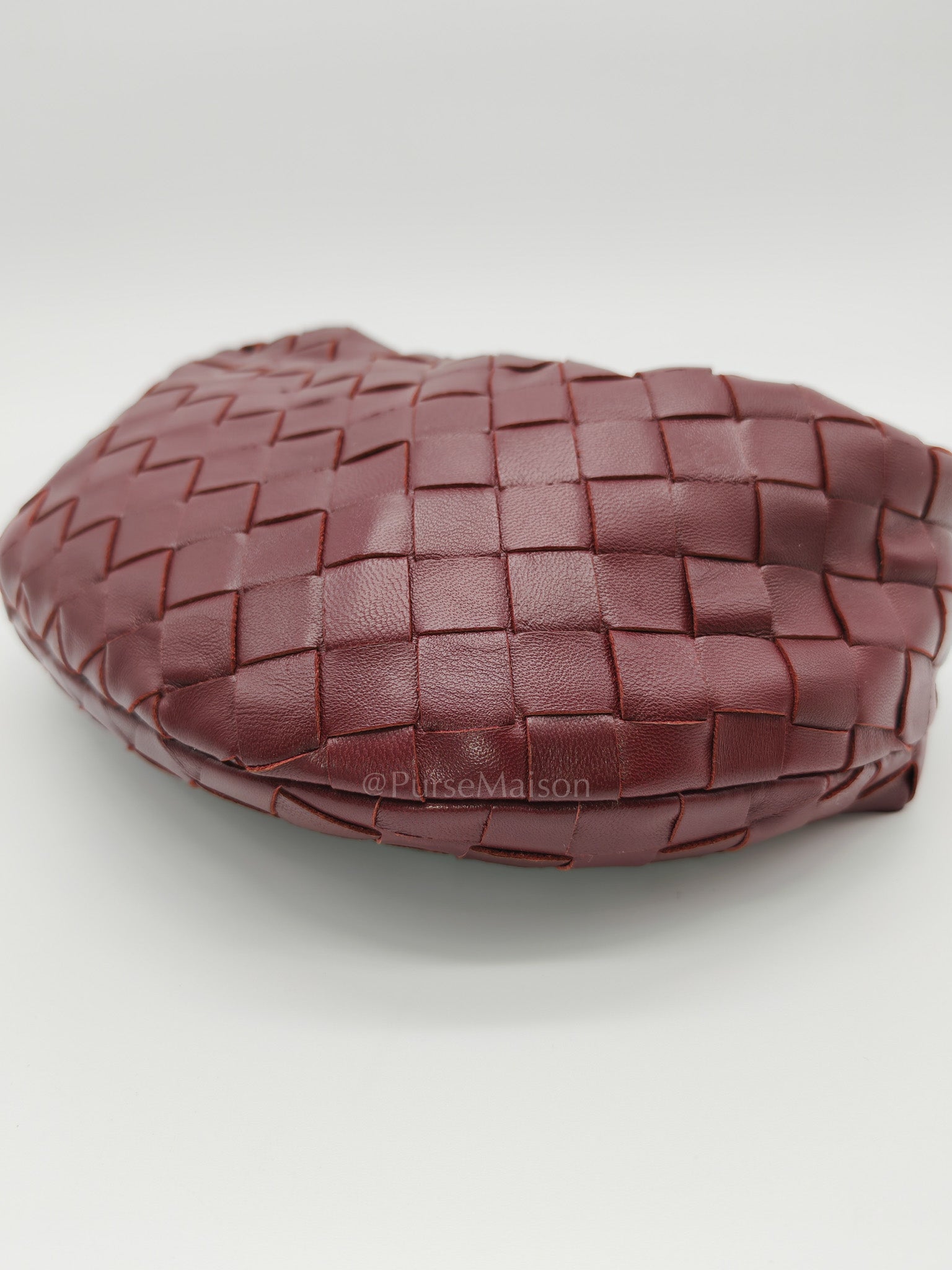Mini Jodie in Burgundy Intrecciato Leather Handbag | Purse Maison Luxury Bags Shop
