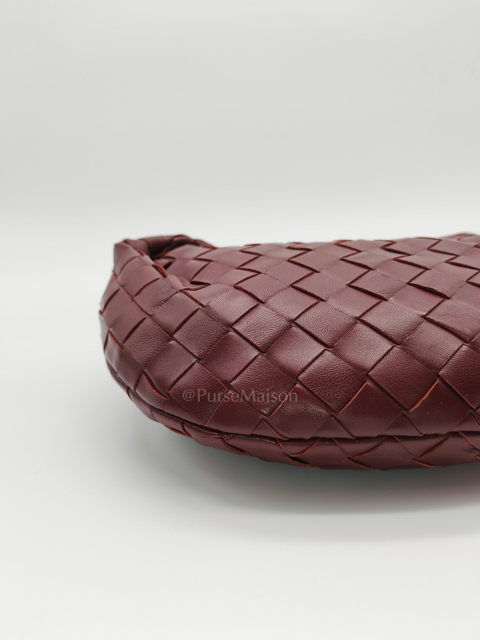 Mini Jodie in Burgundy Intrecciato Leather Handbag | Purse Maison Luxury Bags Shop