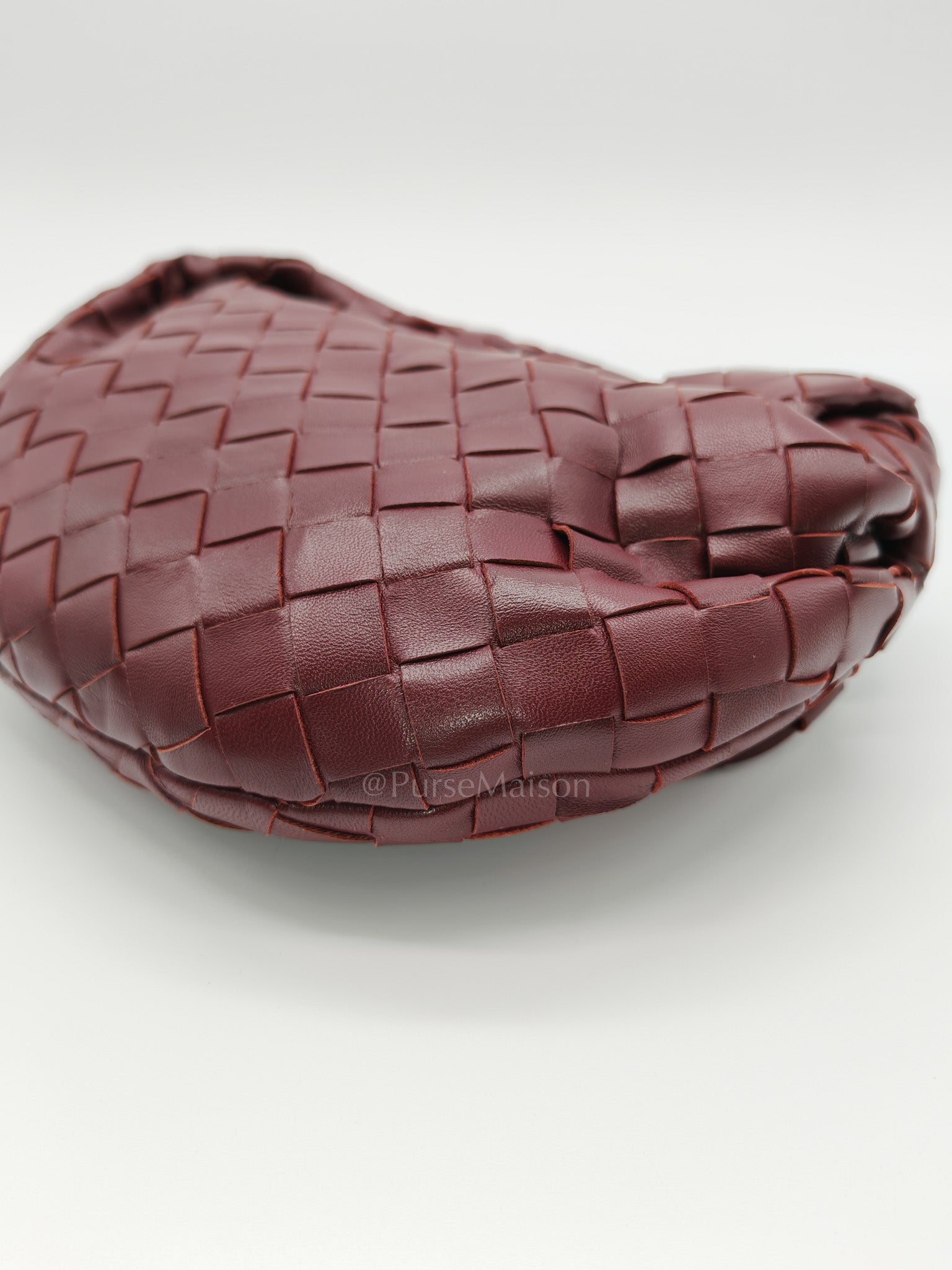 Mini Jodie in Burgundy Intrecciato Leather Handbag | Purse Maison Luxury Bags Shop