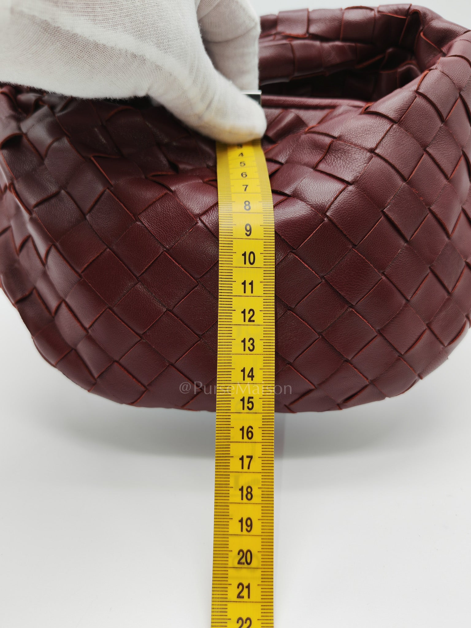 Mini Jodie in Burgundy Intrecciato Leather Handbag | Purse Maison Luxury Bags Shop