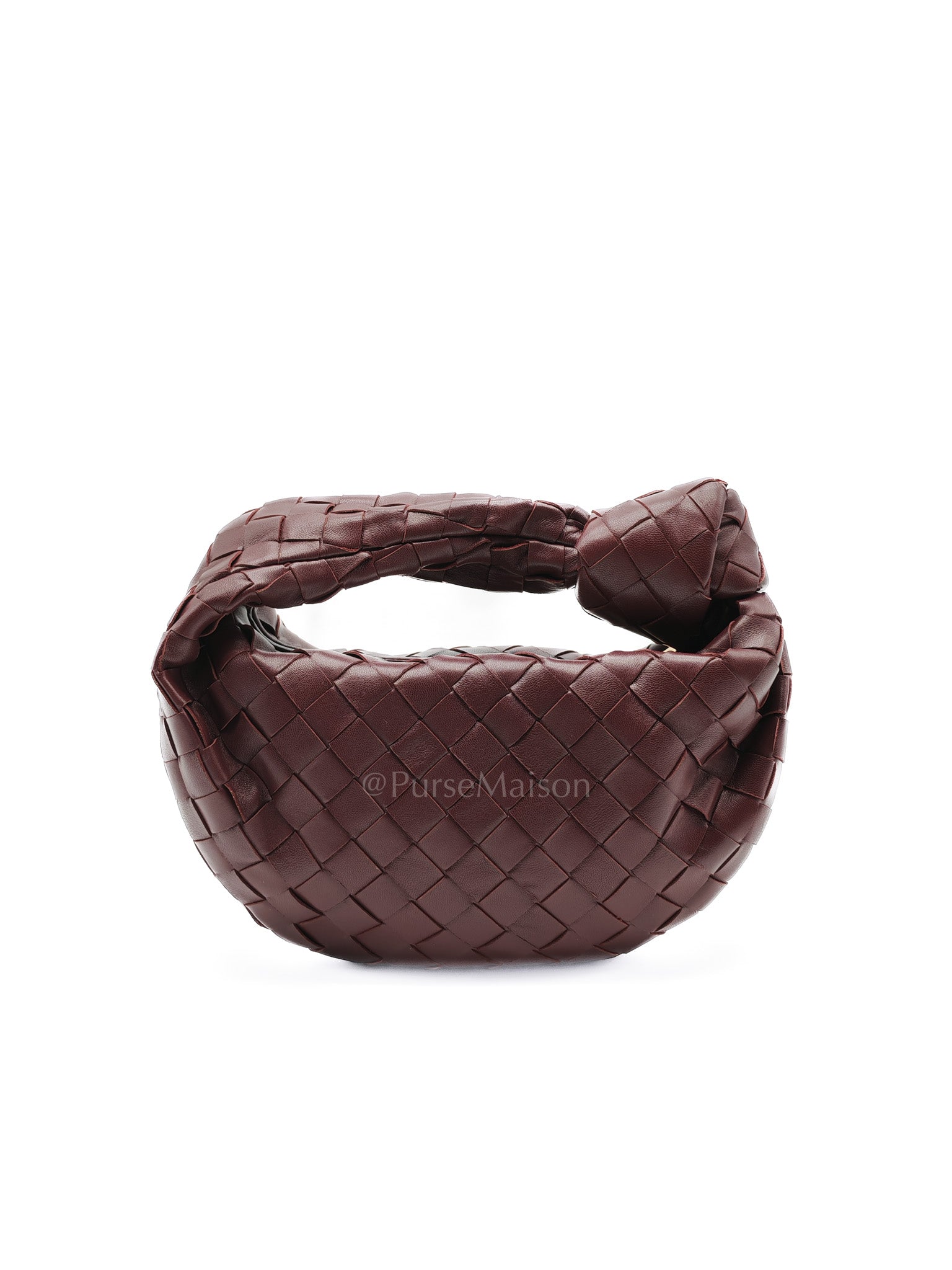 Mini Jodie in Burgundy Intrecciato Leather Handbag | Purse Maison Luxury Bags Shop