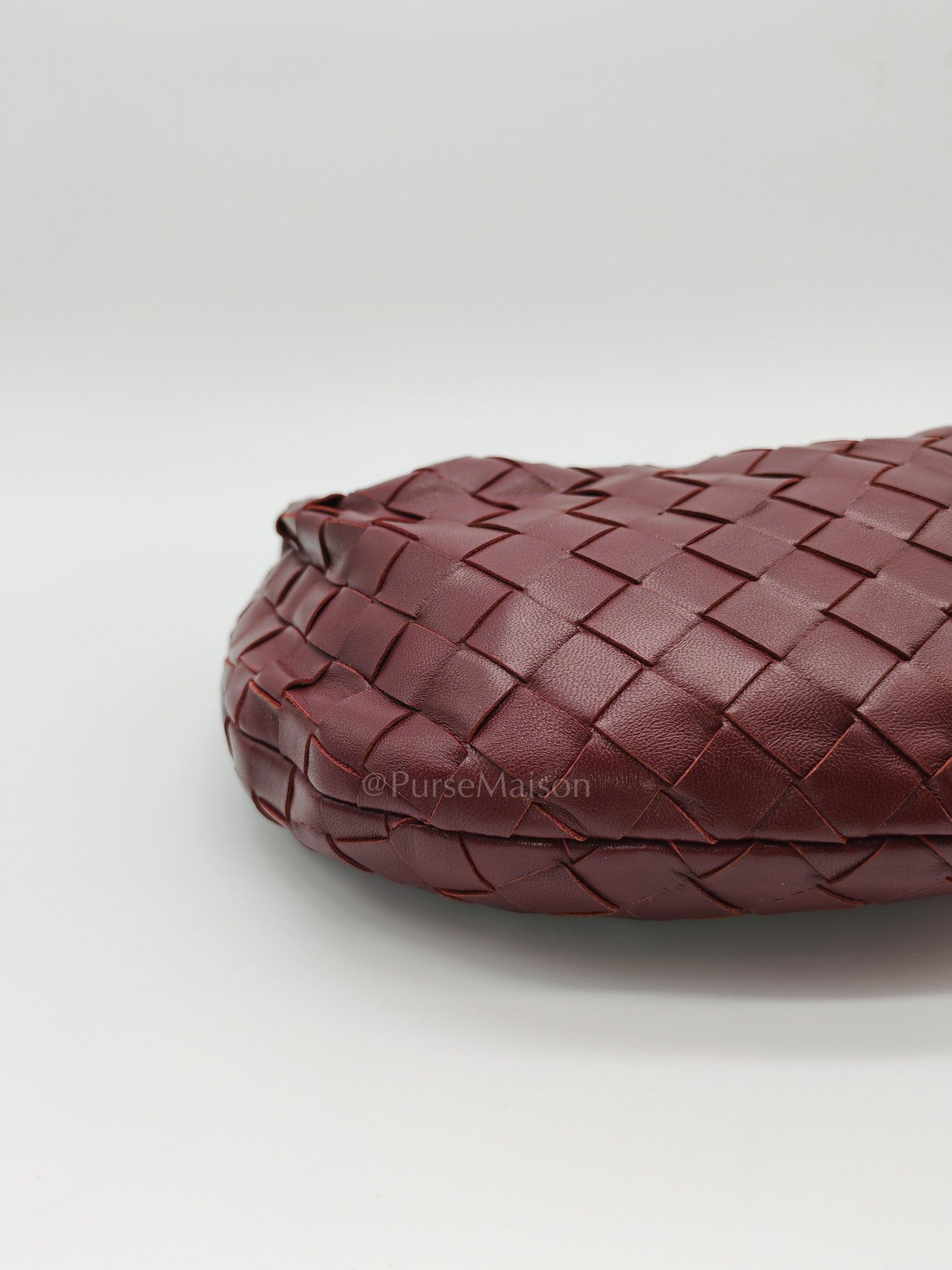 Mini Jodie in Burgundy Intrecciato Leather Handbag | Purse Maison Luxury Bags Shop