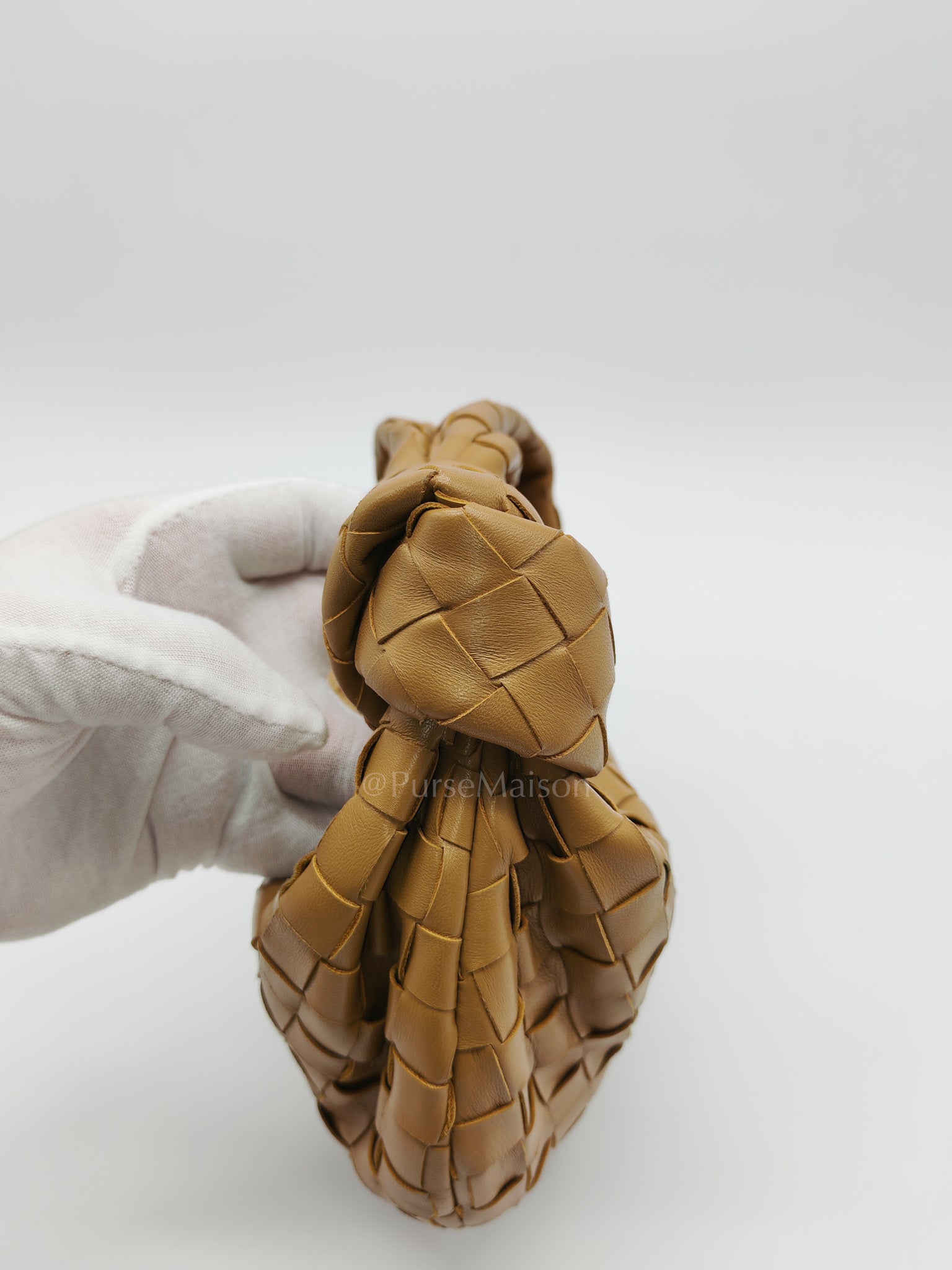 Mini Jodie in Dark Beige Intrecciato Leather Hand Bag | Purse Maison Luxury Bags Shop