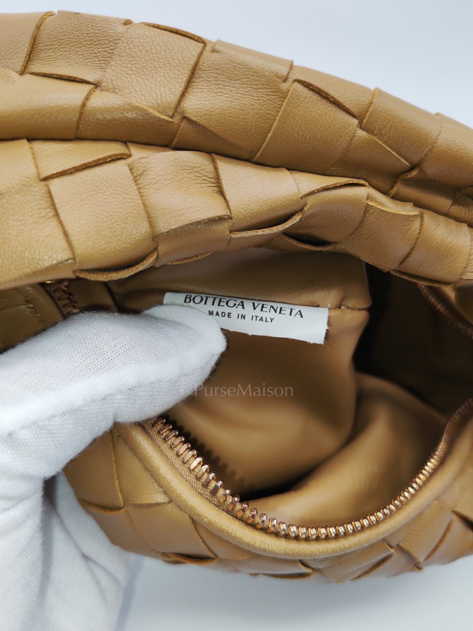 Mini Jodie in Dark Beige Intrecciato Leather Hand Bag | Purse Maison Luxury Bags Shop