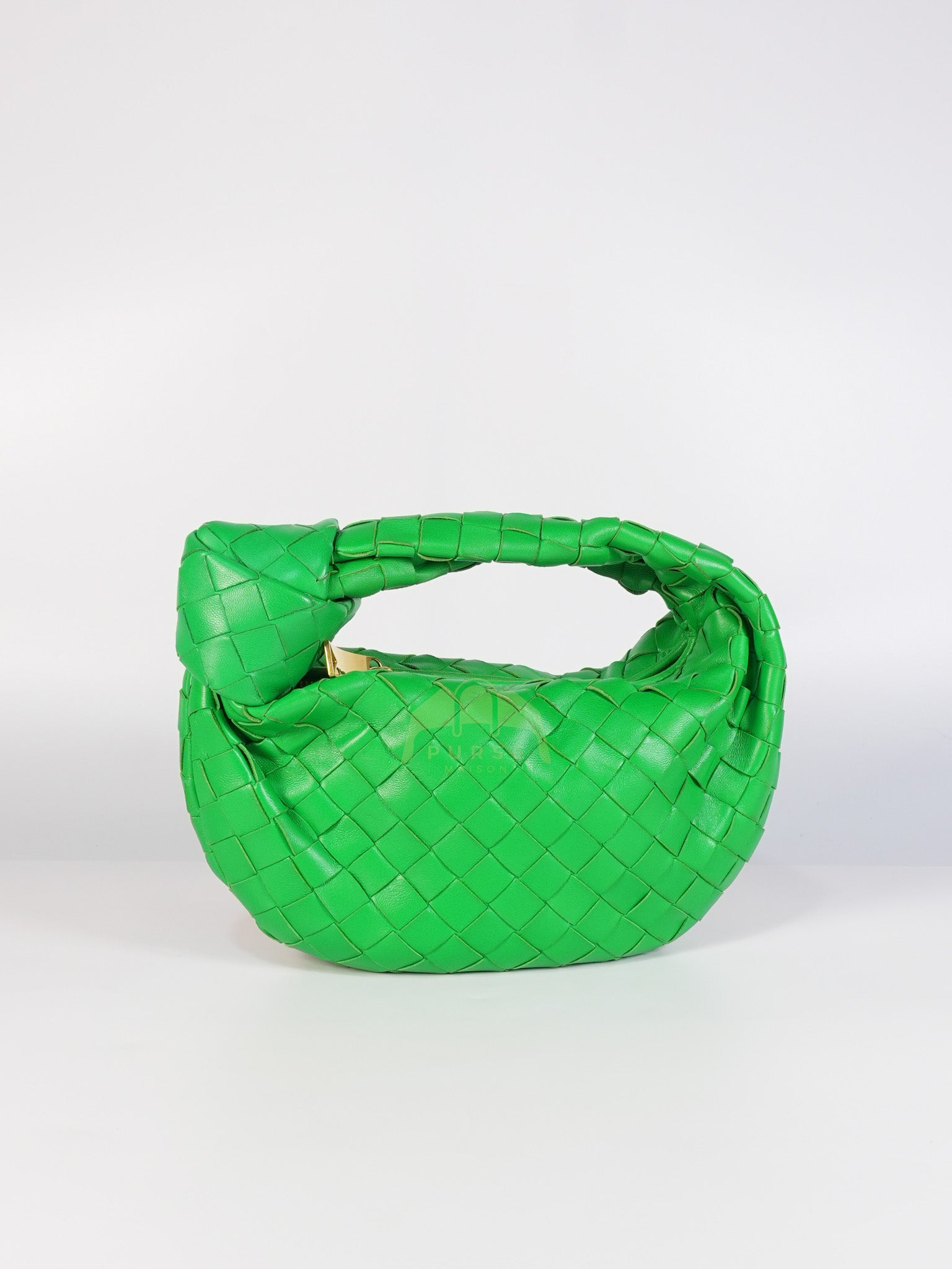 Mini Jodie in Green Nappa Intrecciato Leather & Gold Hardware | Purse Maison Luxury Bags Shop