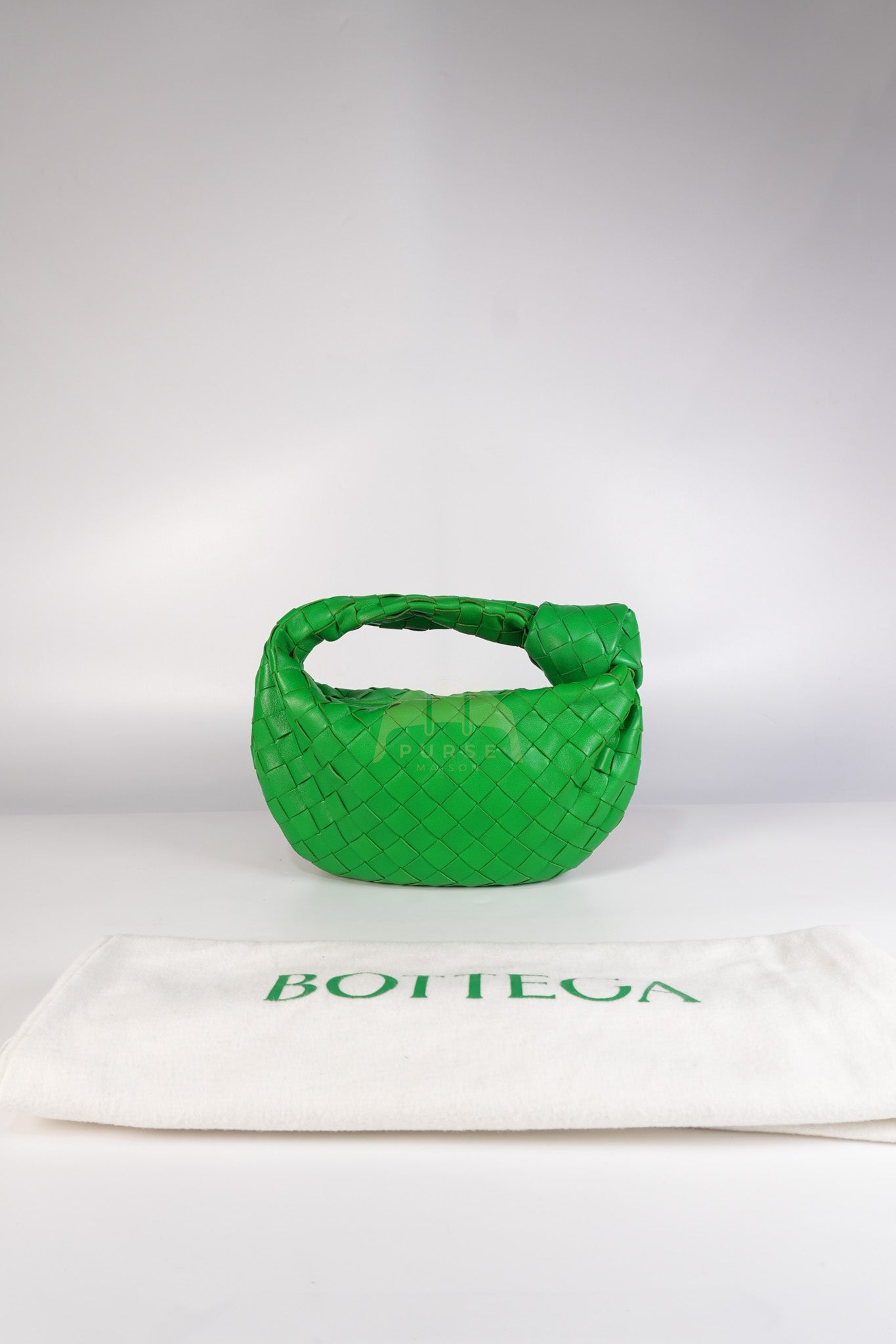 Mini Jodie in Green Nappa Intrecciato Leather & Gold Hardware | Purse Maison Luxury Bags Shop