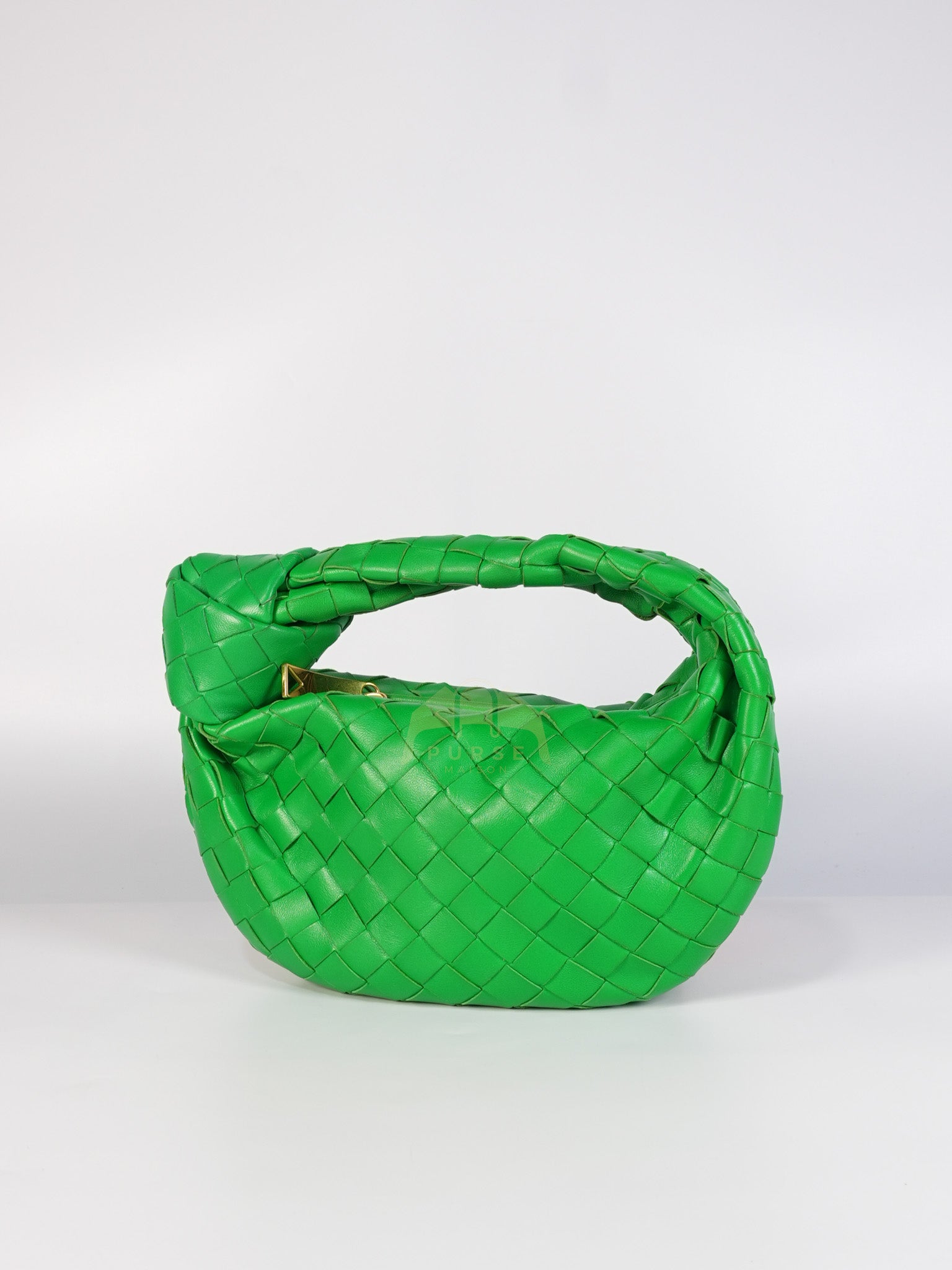 Mini Jodie in Green Nappa Intrecciato Leather & Gold Hardware | Purse Maison Luxury Bags Shop