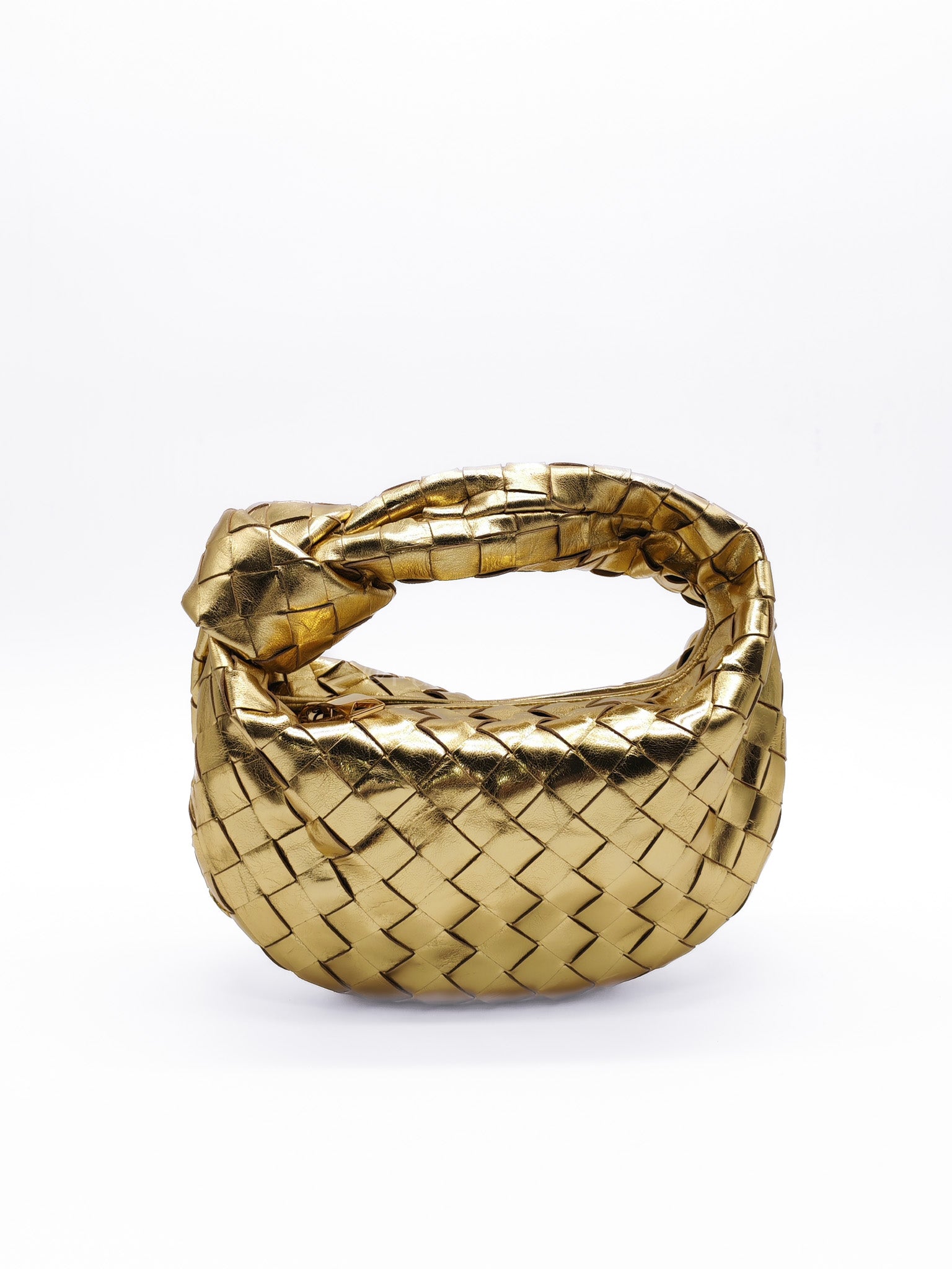 Mini Jodie Metallic Intrecciato Leather Hand Bag | Purse Maison Luxury Bags Shop