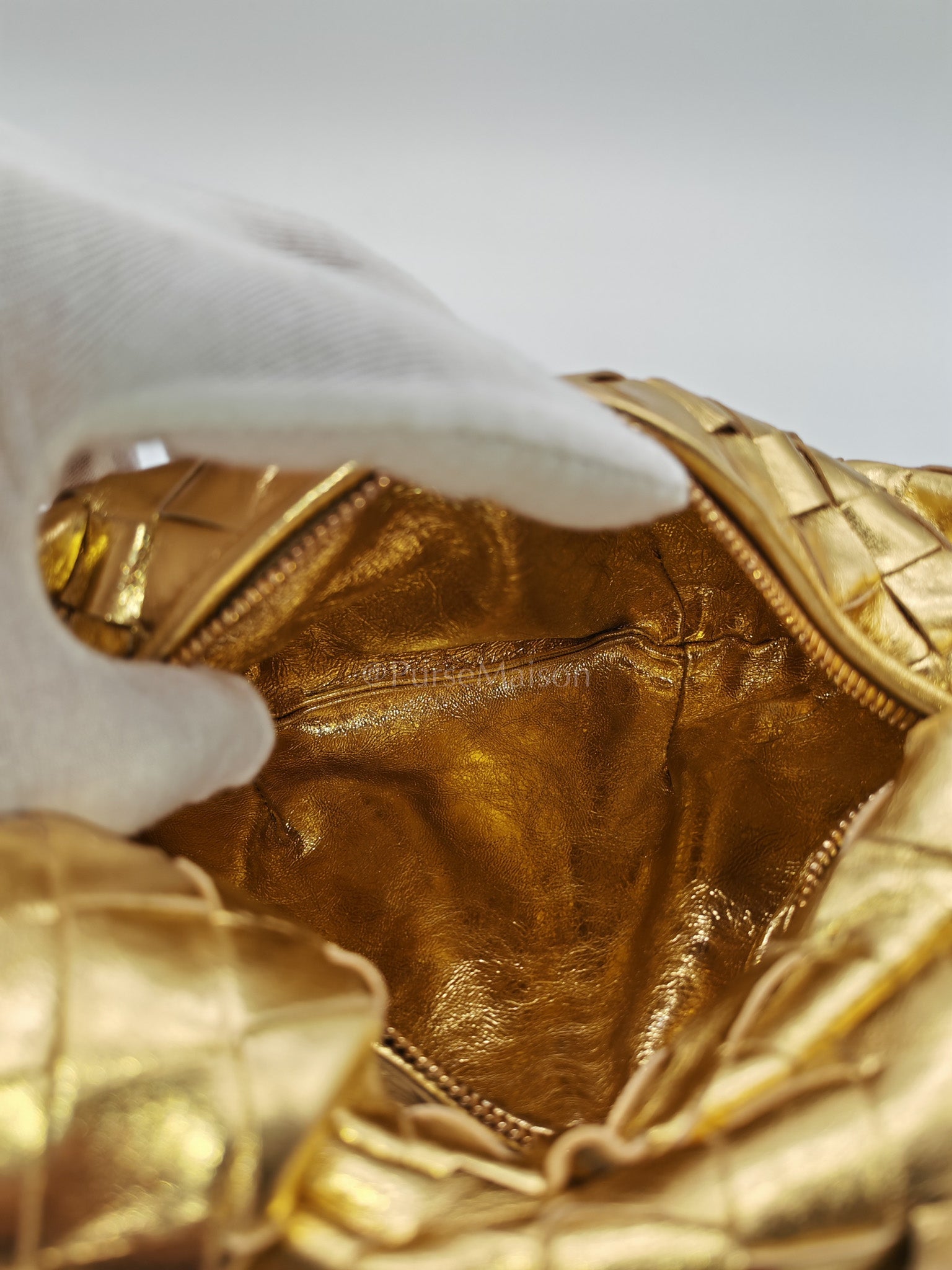 Mini Jodie Metallic Intrecciato Leather Hand Bag | Purse Maison Luxury Bags Shop