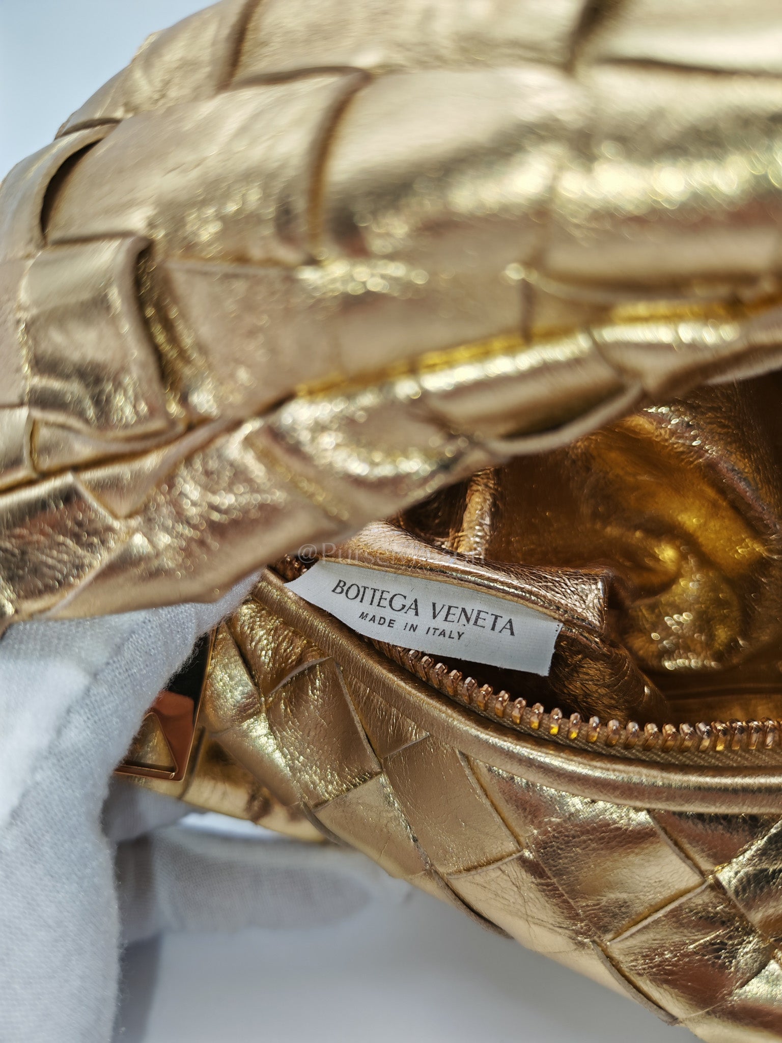 Mini Jodie Metallic Intrecciato Leather Hand Bag | Purse Maison Luxury Bags Shop