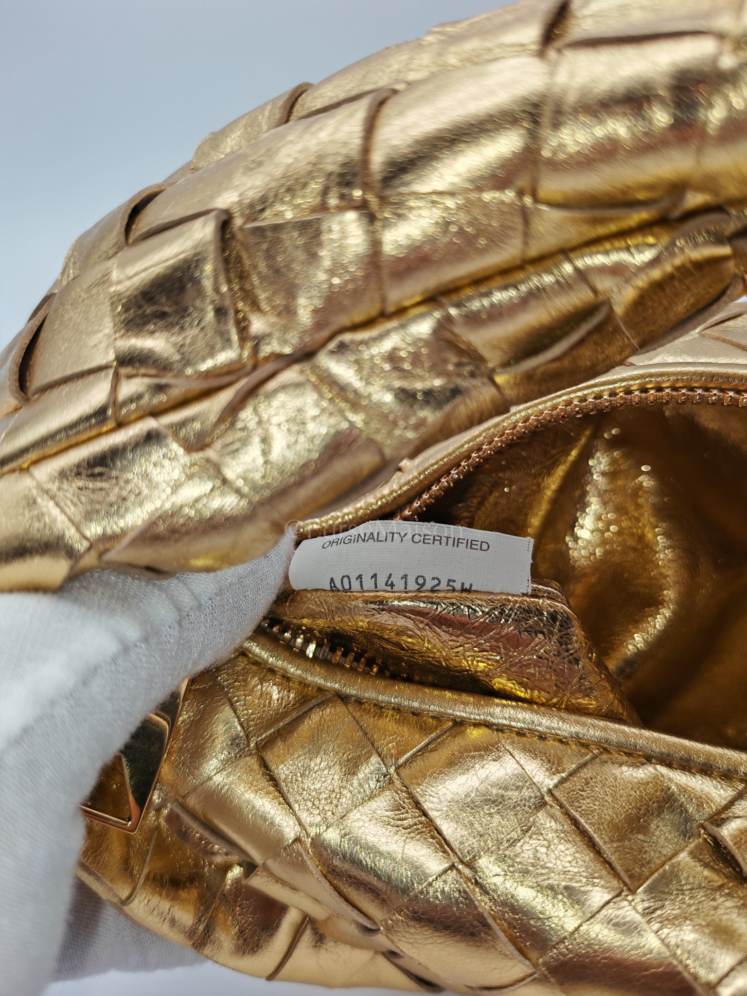 Mini Jodie Metallic Intrecciato Leather Hand Bag | Purse Maison Luxury Bags Shop