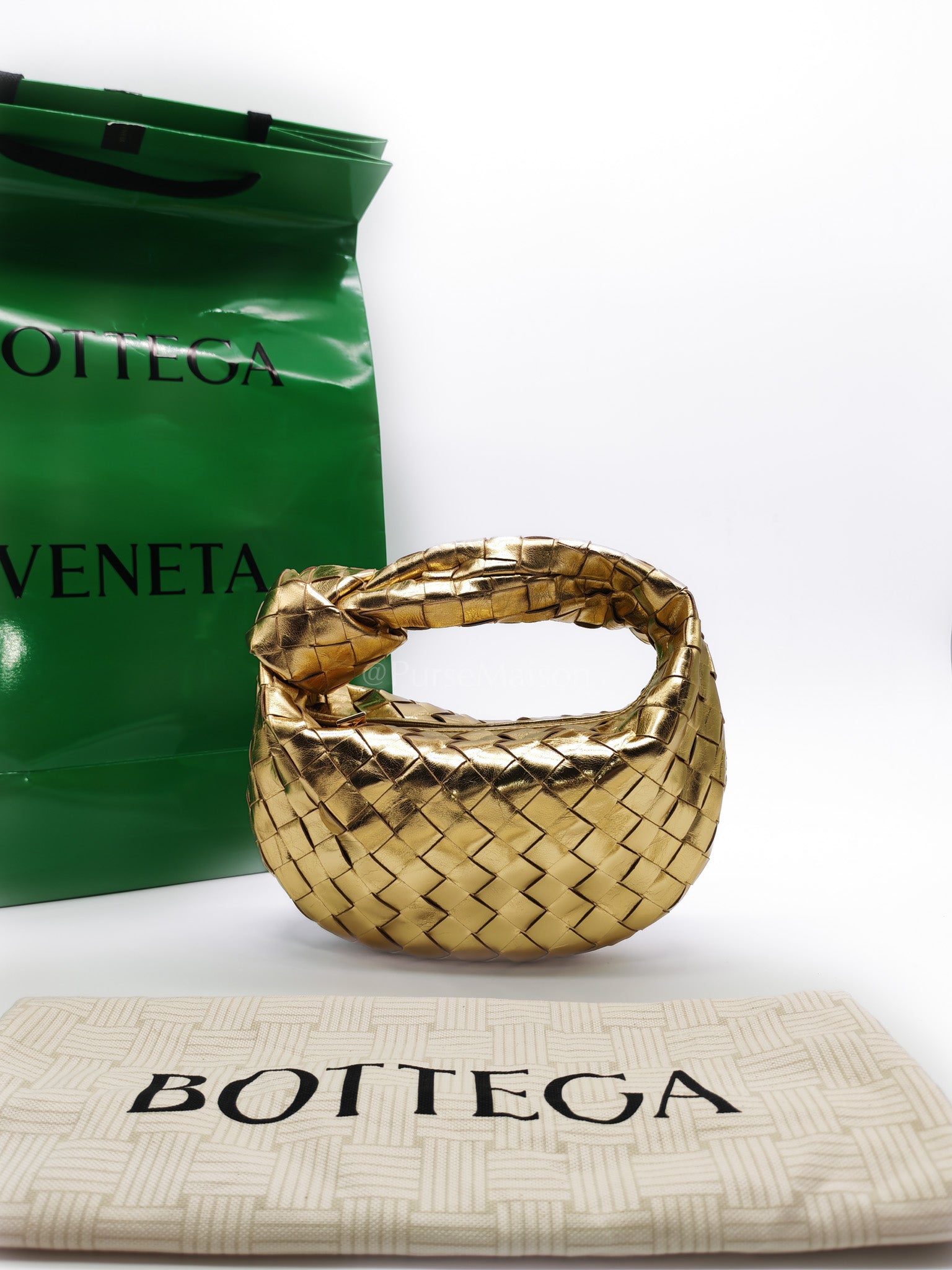 Mini Jodie Metallic Intrecciato Leather Hand Bag | Purse Maison Luxury Bags Shop