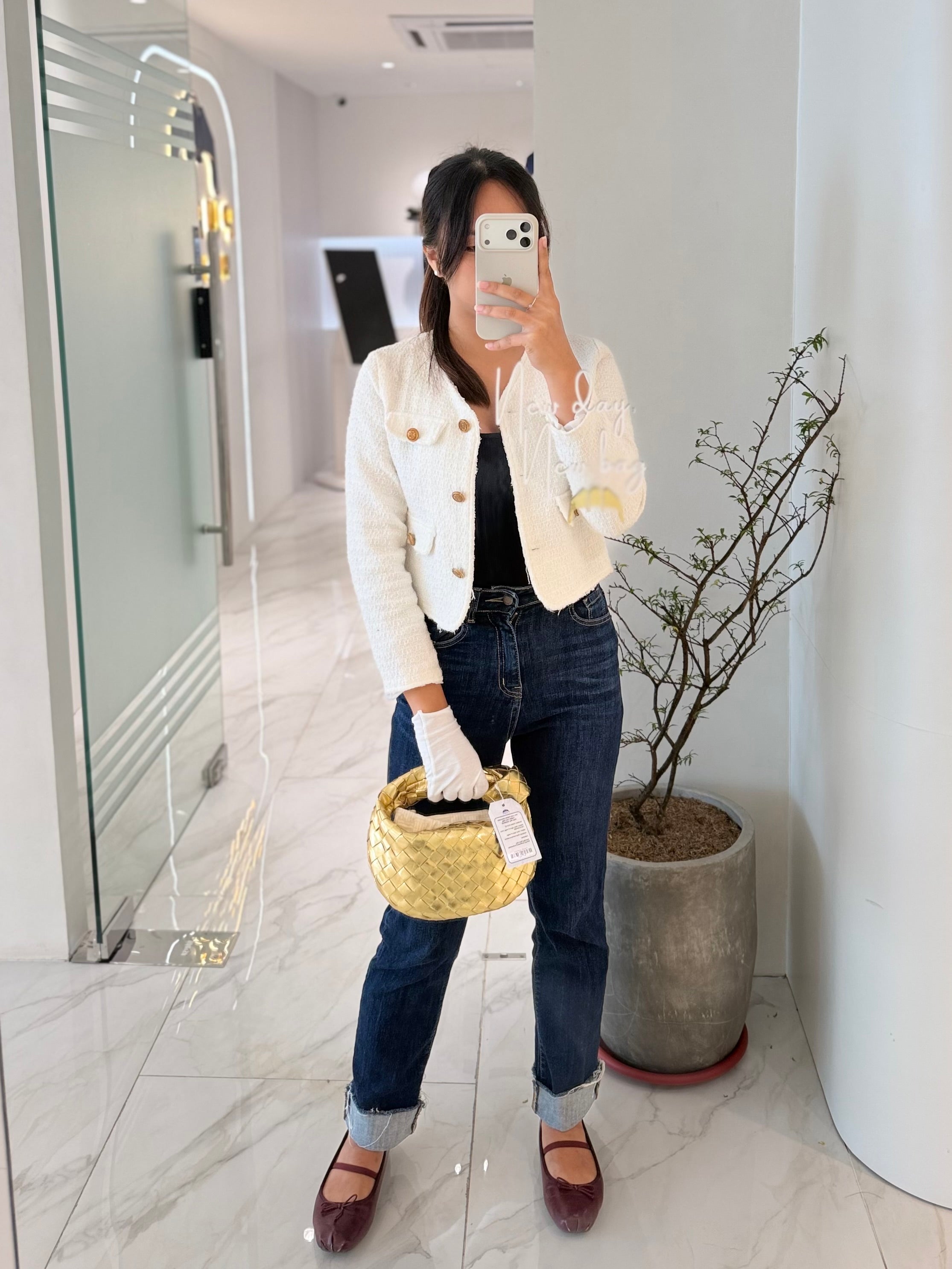 Mini Jodie Metallic Intrecciato Leather Hand Bag | Purse Maison Luxury Bags Shop