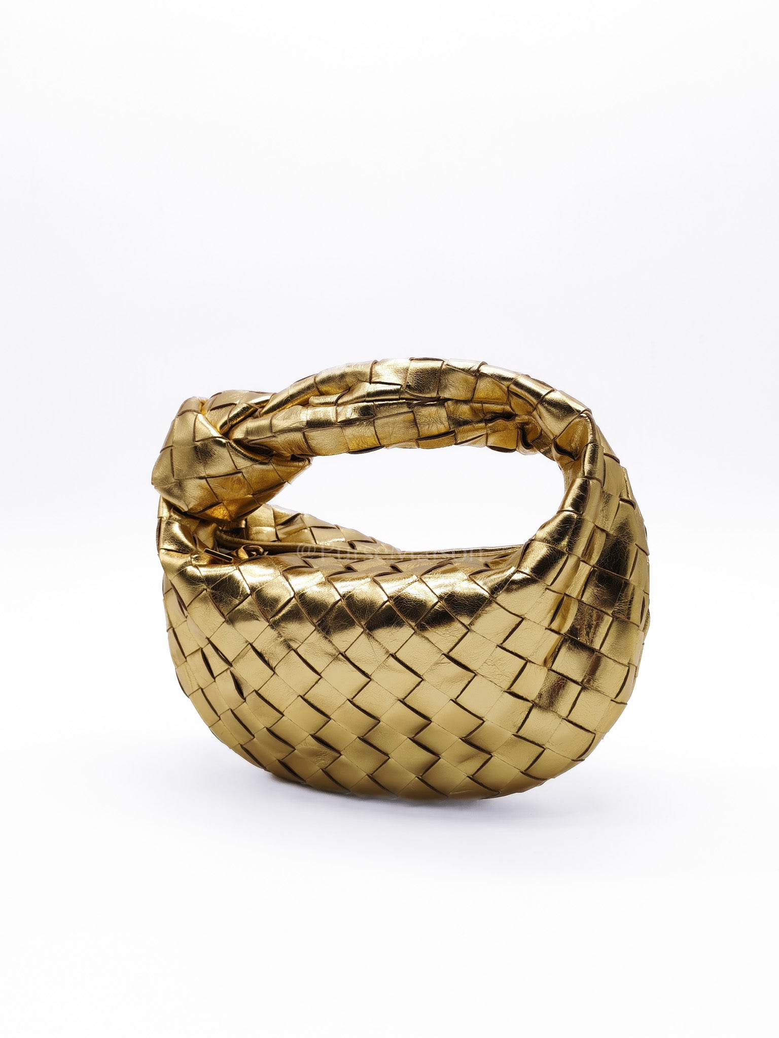 Mini Jodie Metallic Intrecciato Leather Hand Bag | Purse Maison Luxury Bags Shop