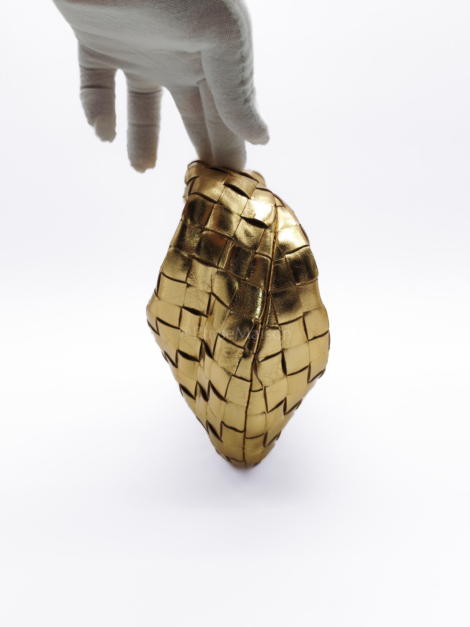 Mini Jodie Metallic Intrecciato Leather Hand Bag | Purse Maison Luxury Bags Shop