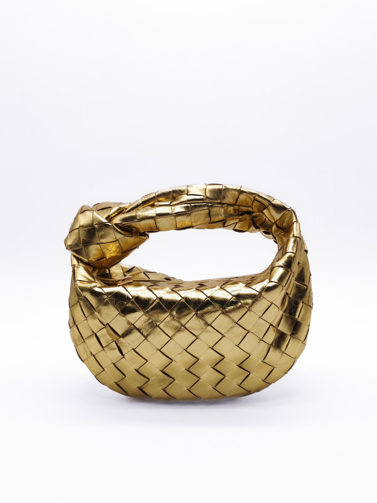 Mini Jodie Metallic Intrecciato Leather Hand Bag | Purse Maison Luxury Bags Shop