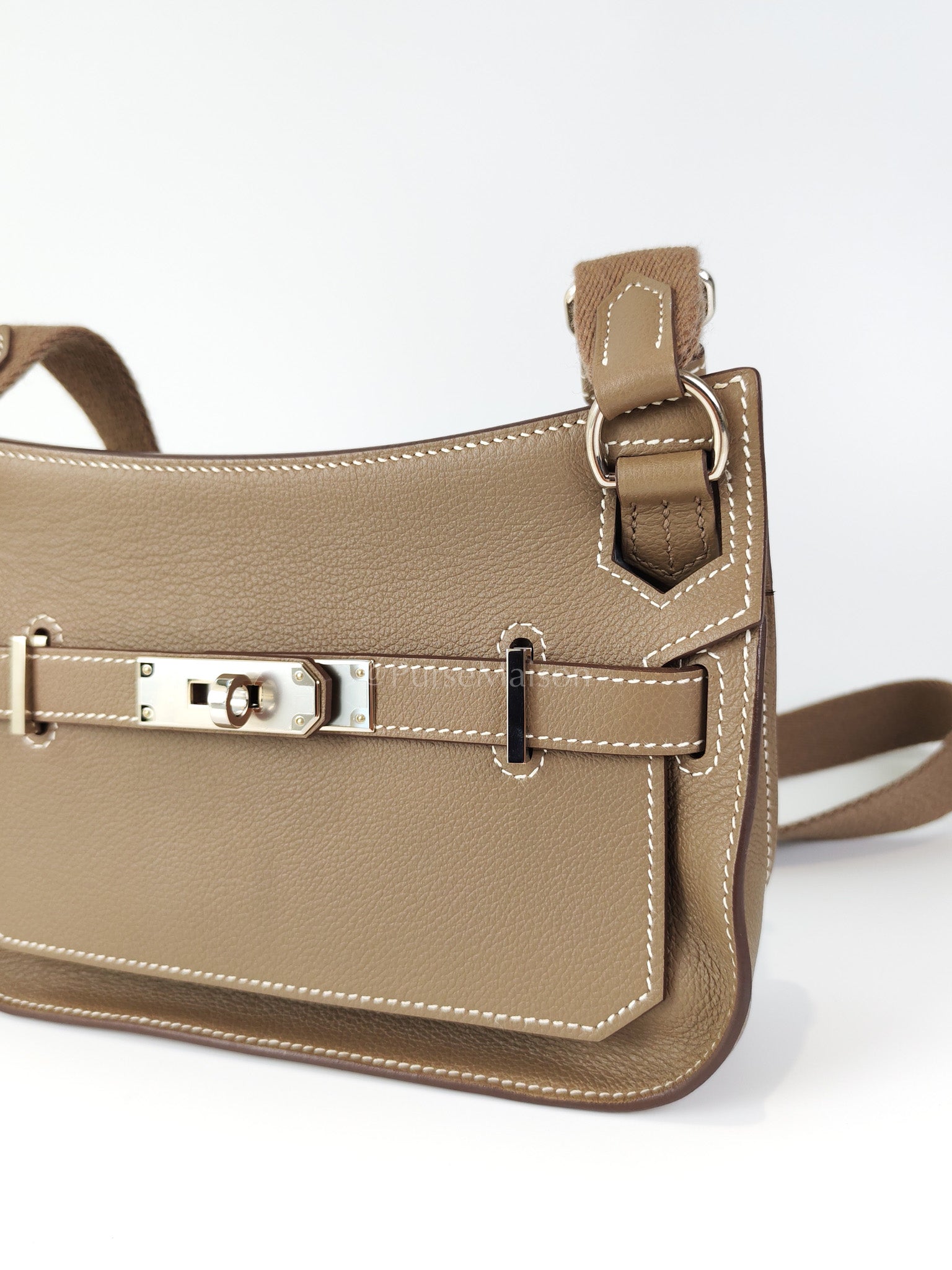 Mini Jypsiere Etoupe in Evercolor Leather and Palladium Hardware Stamp B (2023) | Purse Maison Luxury Bags Shop