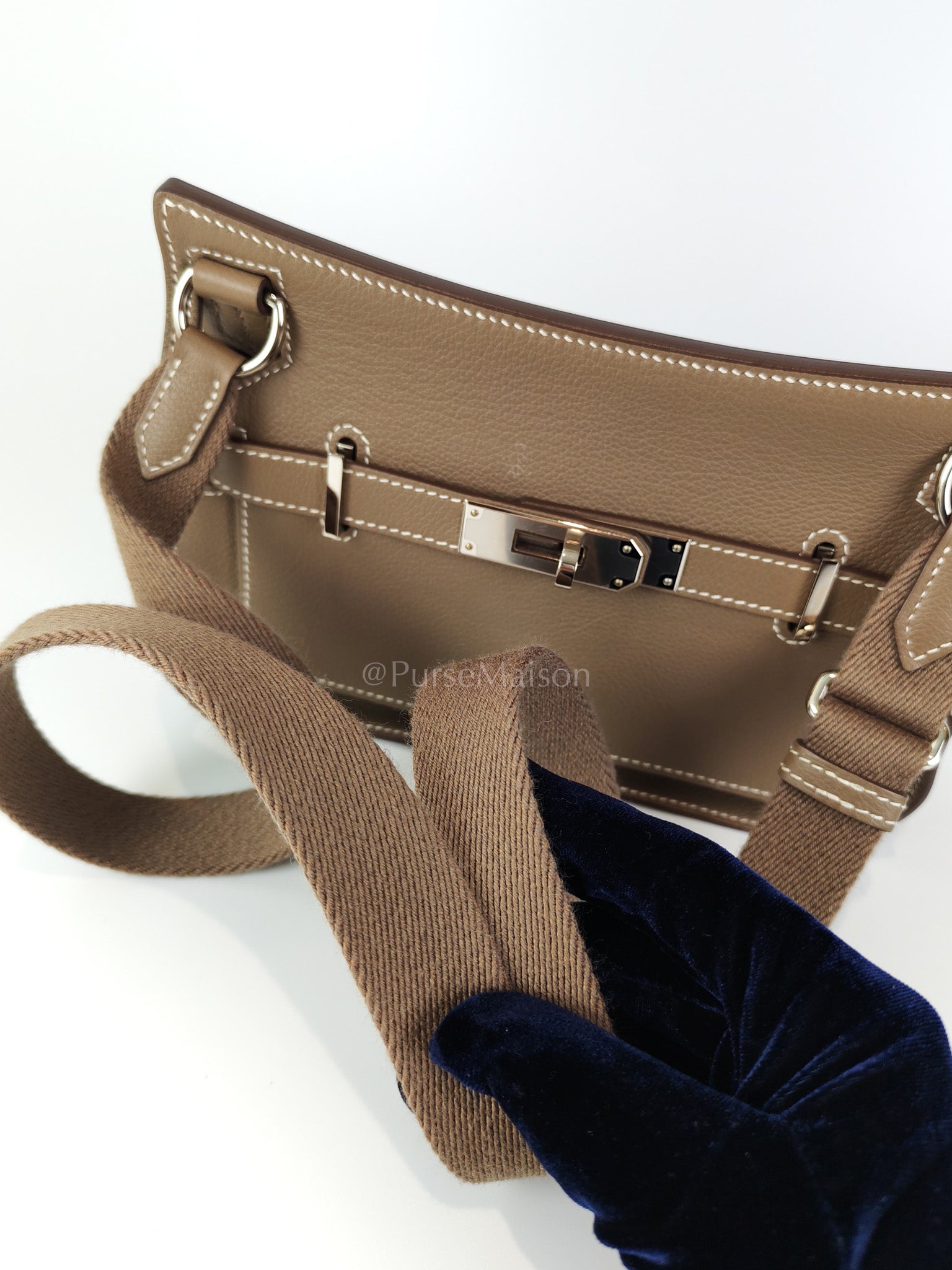 Mini Jypsiere Etoupe in Evercolor Leather and Palladium Hardware Stamp B (2023) | Purse Maison Luxury Bags Shop