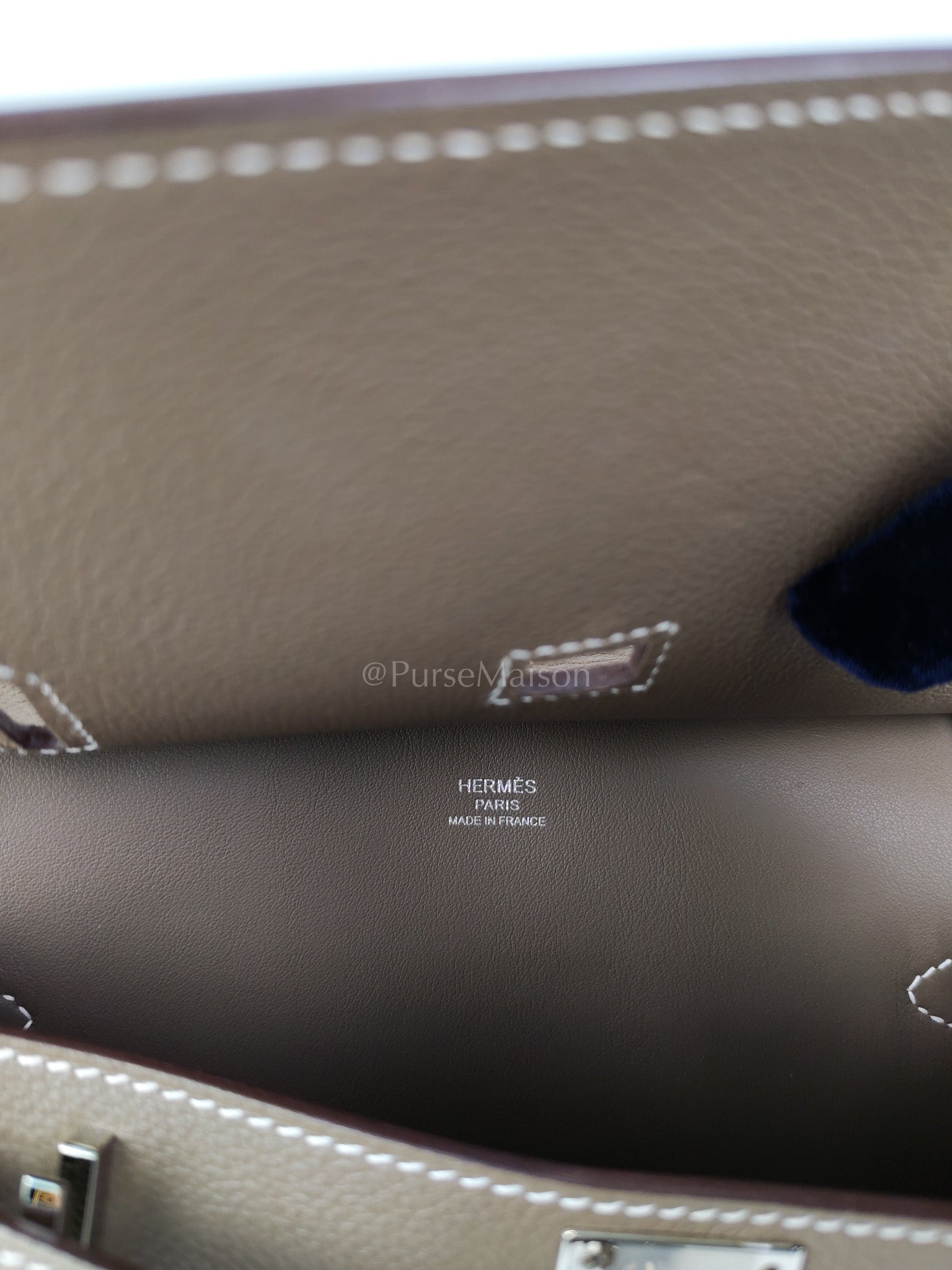 Mini Jypsiere Etoupe in Evercolor Leather and Palladium Hardware Stamp B (2023) | Purse Maison Luxury Bags Shop