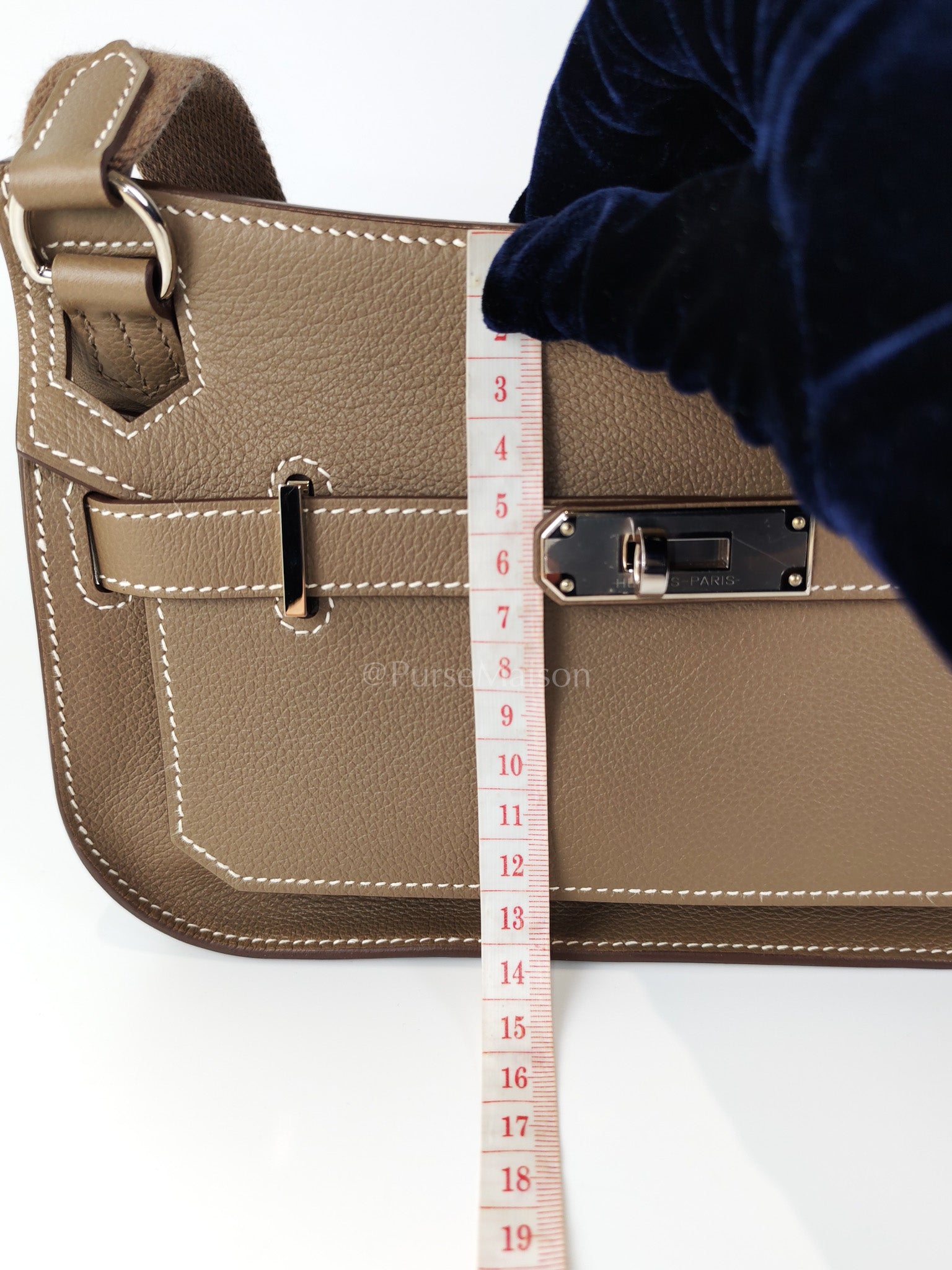 Mini Jypsiere Etoupe in Evercolor Leather and Palladium Hardware Stamp B (2023) | Purse Maison Luxury Bags Shop