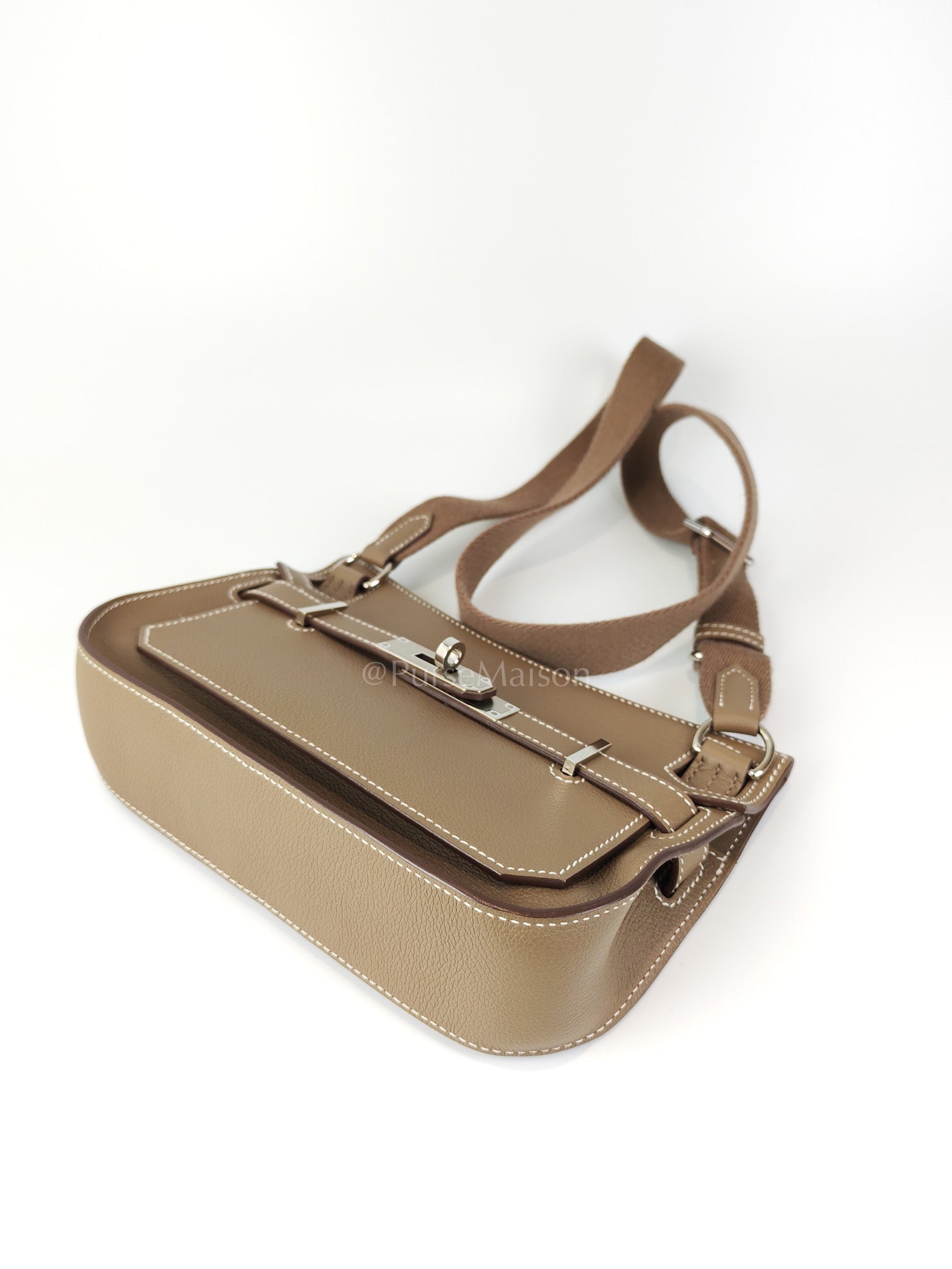 Mini Jypsiere Etoupe in Evercolor Leather and Palladium Hardware Stamp B (2023) | Purse Maison Luxury Bags Shop