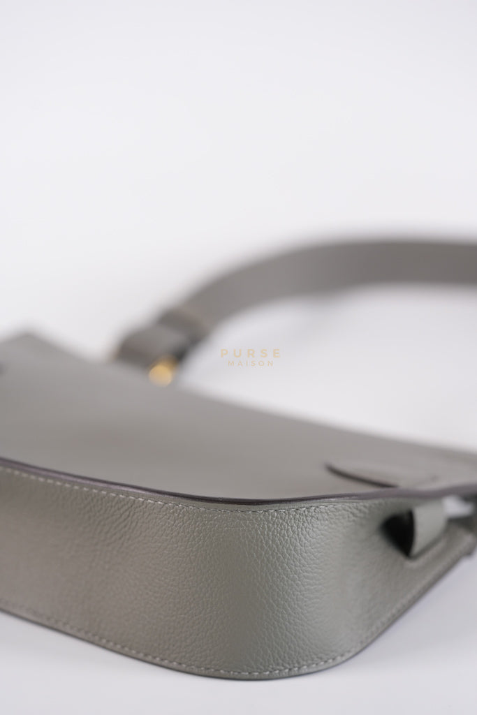 Mini Jypsiere in Gris Meyer Evercolor Leather and Gold Hardware Stamp K (2025) | Purse Maison Luxury Bags Shop