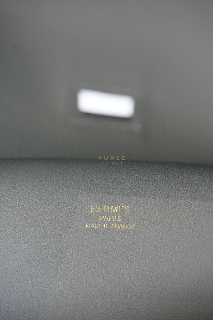Mini Jypsiere in Gris Meyer Evercolor Leather and Gold Hardware Stamp K (2025) | Purse Maison Luxury Bags Shop