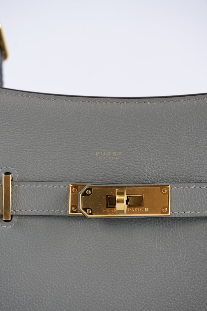 Mini Jypsiere in Gris Meyer Evercolor Leather and Gold Hardware Stamp K (2025) | Purse Maison Luxury Bags Shop