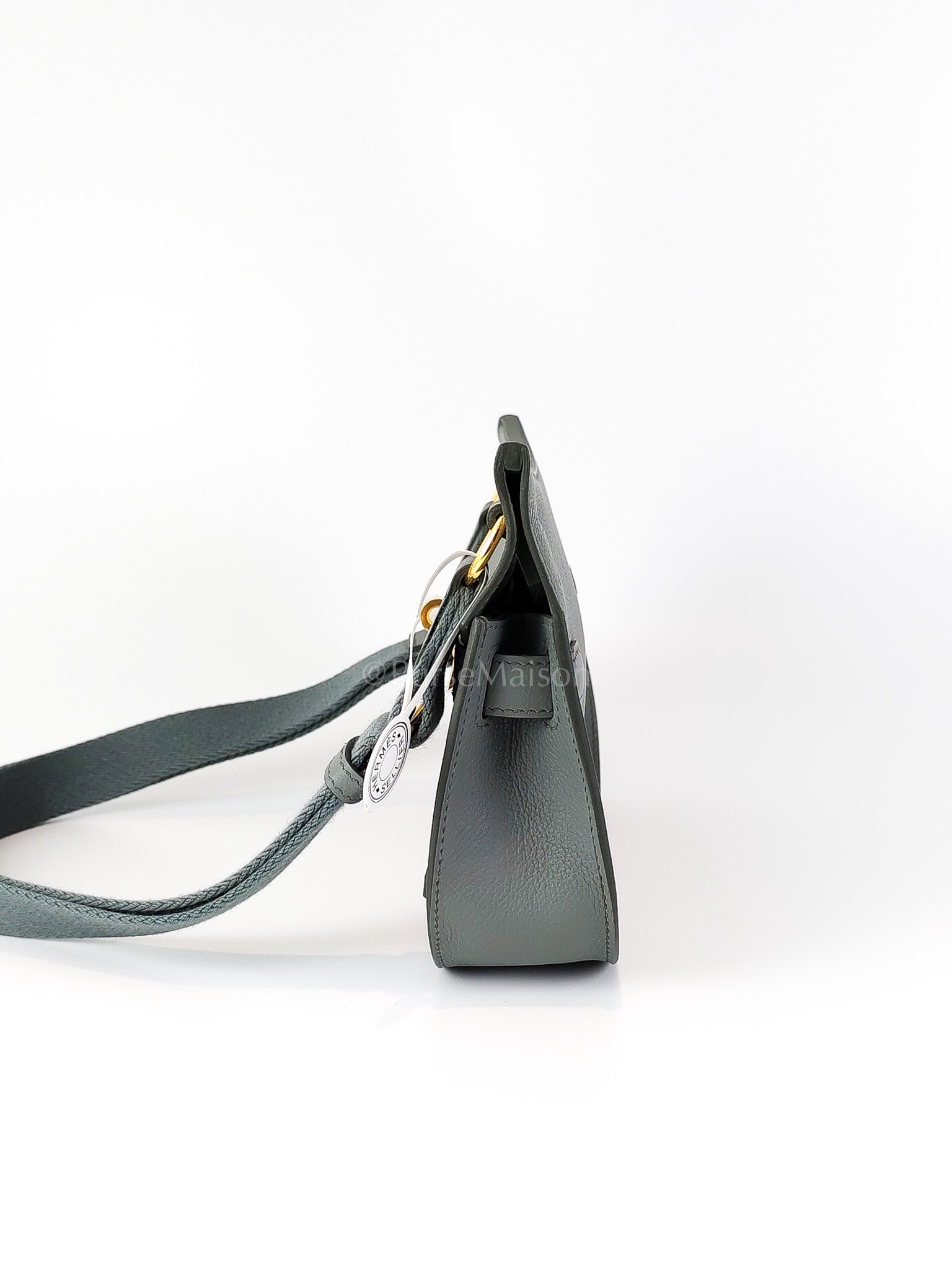 Mini Jypsiere Vert Amande in Evercolor Leather and Gold Hardware Stamp K (2025) | Purse Maison Luxury Bags Shop