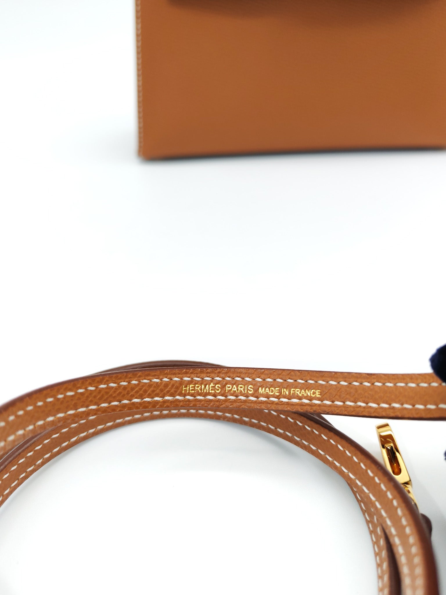 Mini Kelly Gold Epsom Leather in Gold Hardware Stamp W(2024) | Purse Maison Luxury Bags Shop